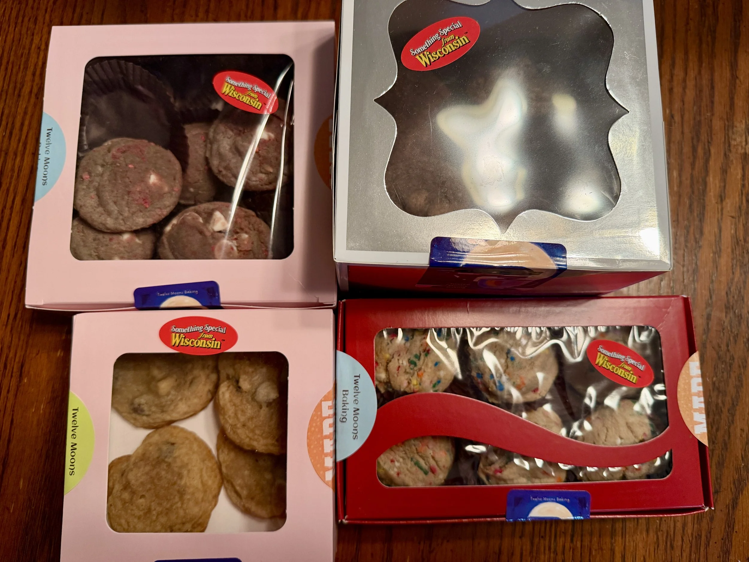 Cookies made by Wisconsin Cottage Bakery Twelve Moons Baking, featuring locally sourced ingredients.
