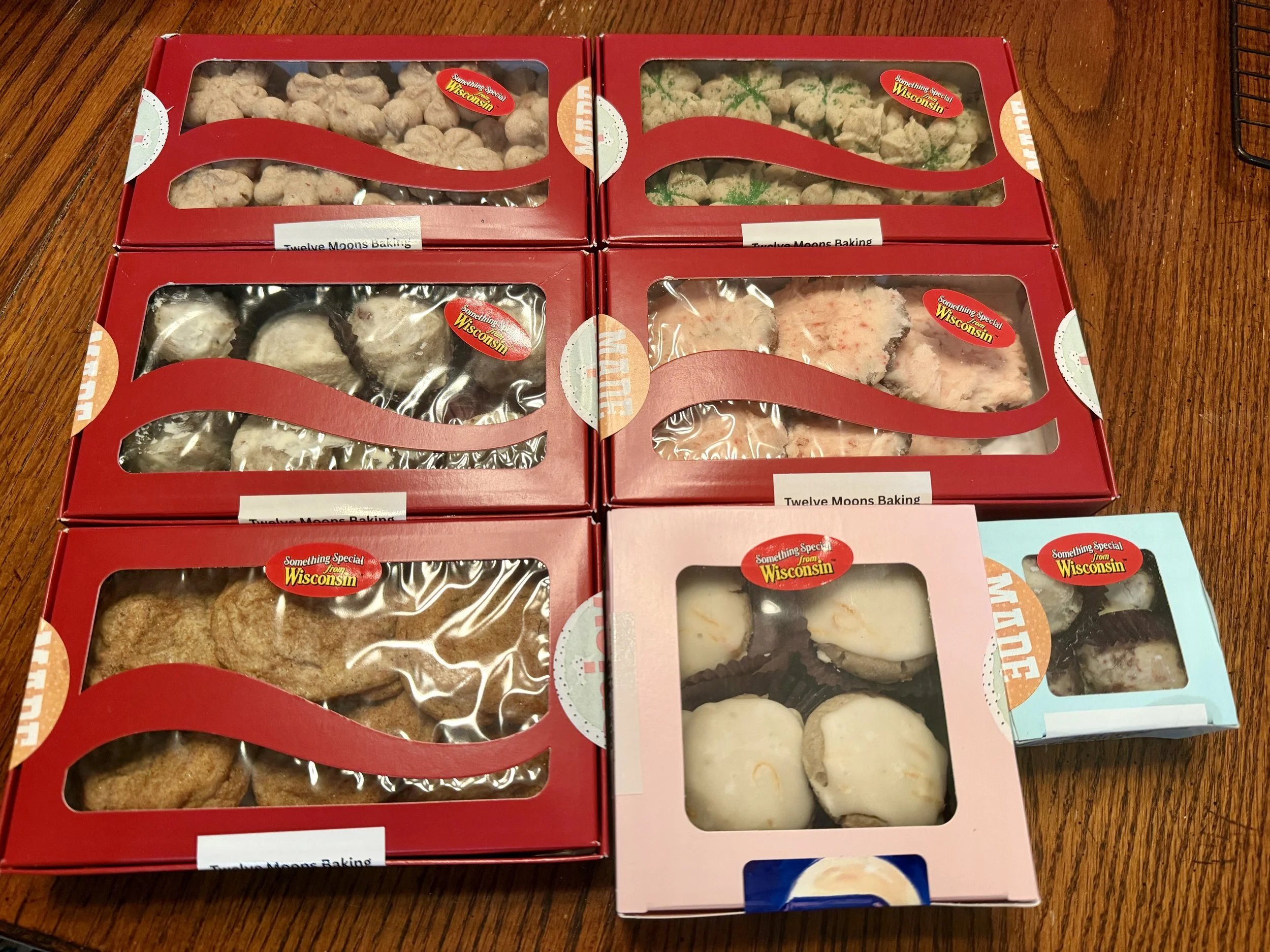Cookies made by Wisconsin Cottage Bakery Twelve Moons Baking, featuring locally sourced ingredients.