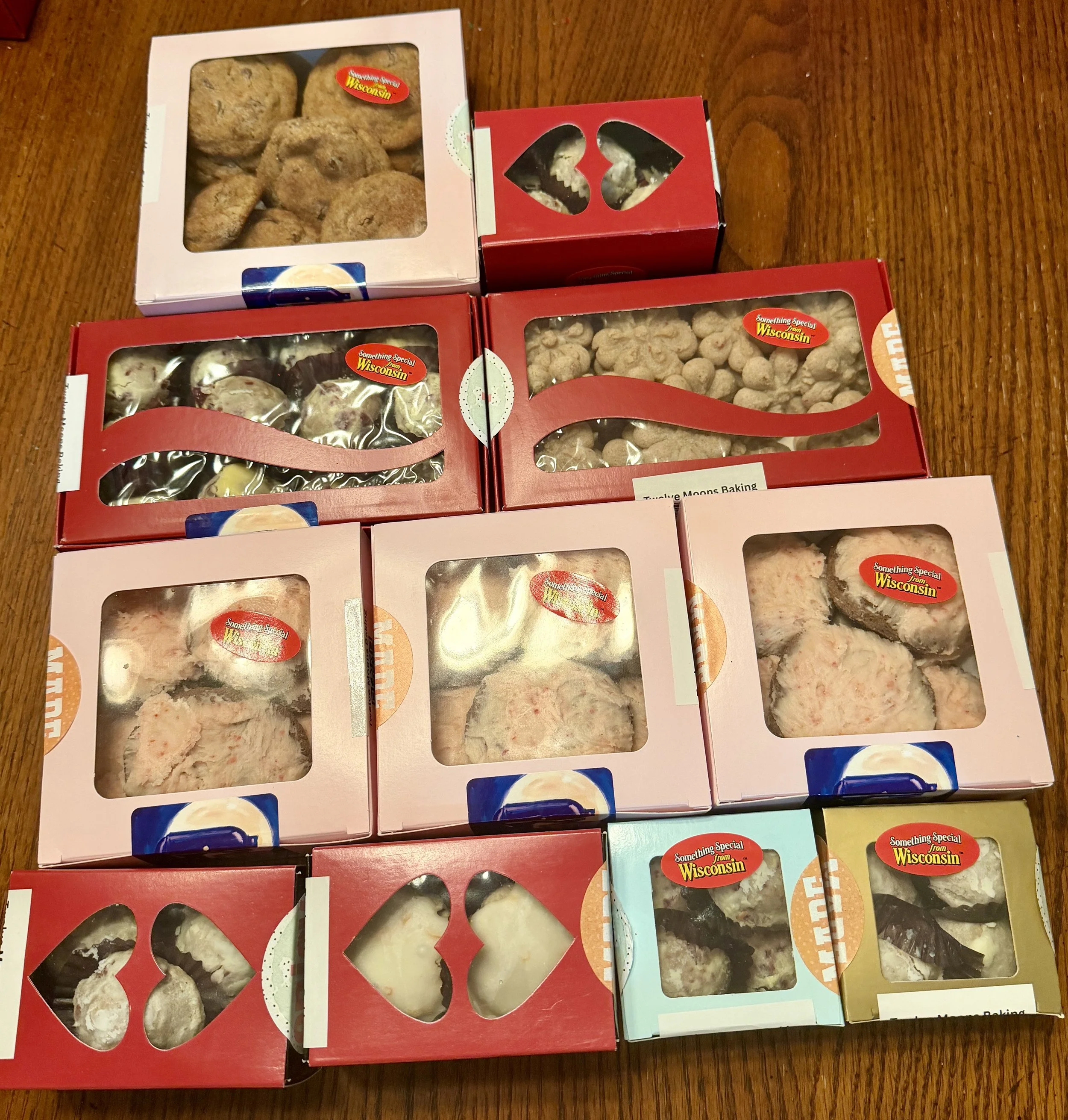 Cookies made by Wisconsin Cottage Bakery Twelve Moons Baking, featuring locally sourced ingredients.