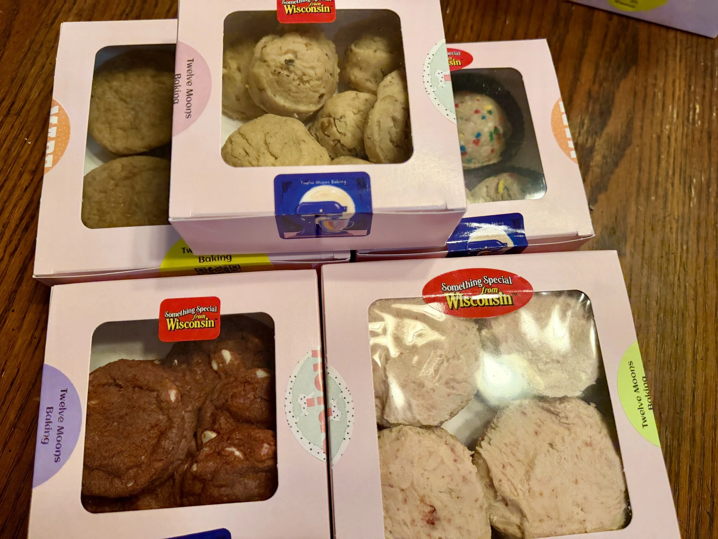Cookies made by Wisconsin Cottage Bakery Twelve Moons Baking, featuring locally sourced ingredients.