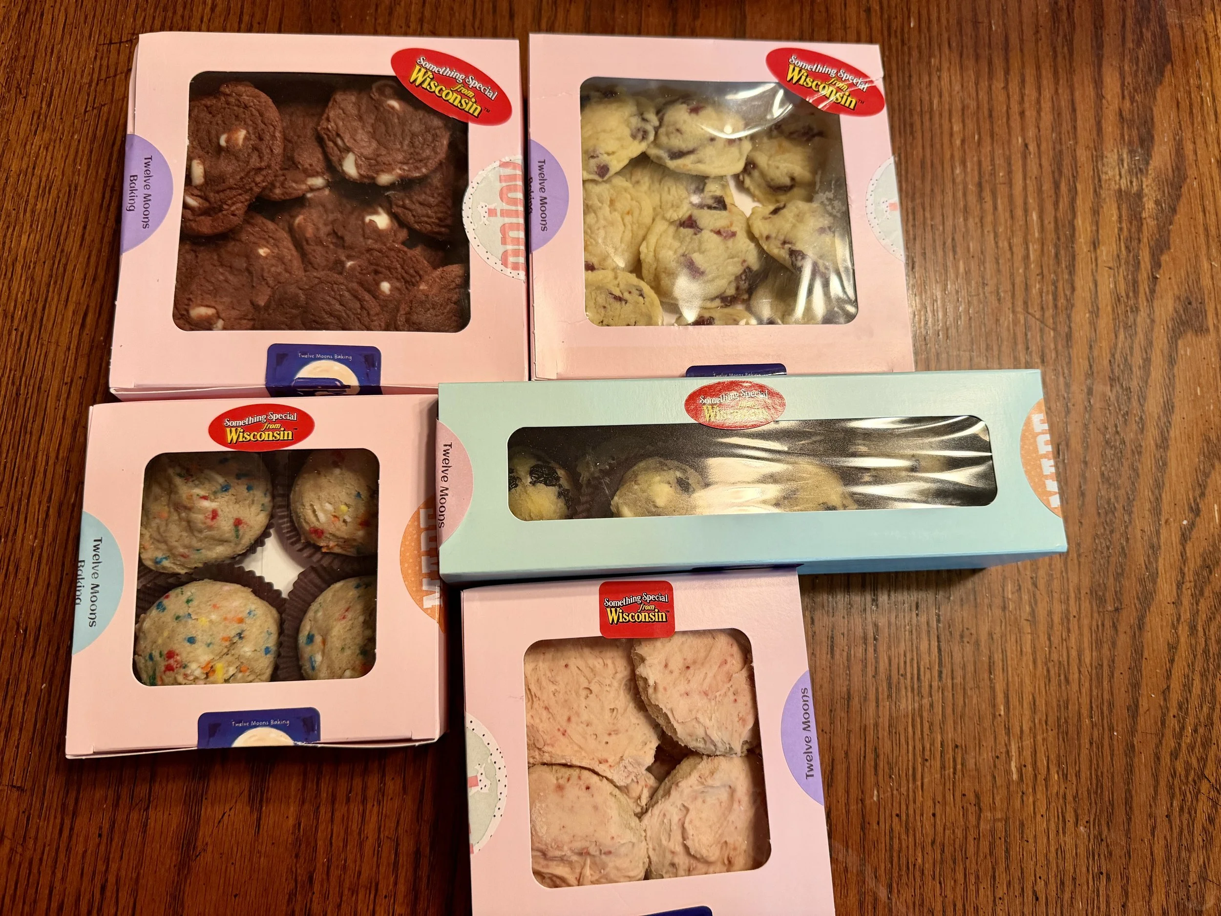 Cookies made by Wisconsin Cottage Bakery Twelve Moons Baking, featuring locally sourced ingredients.