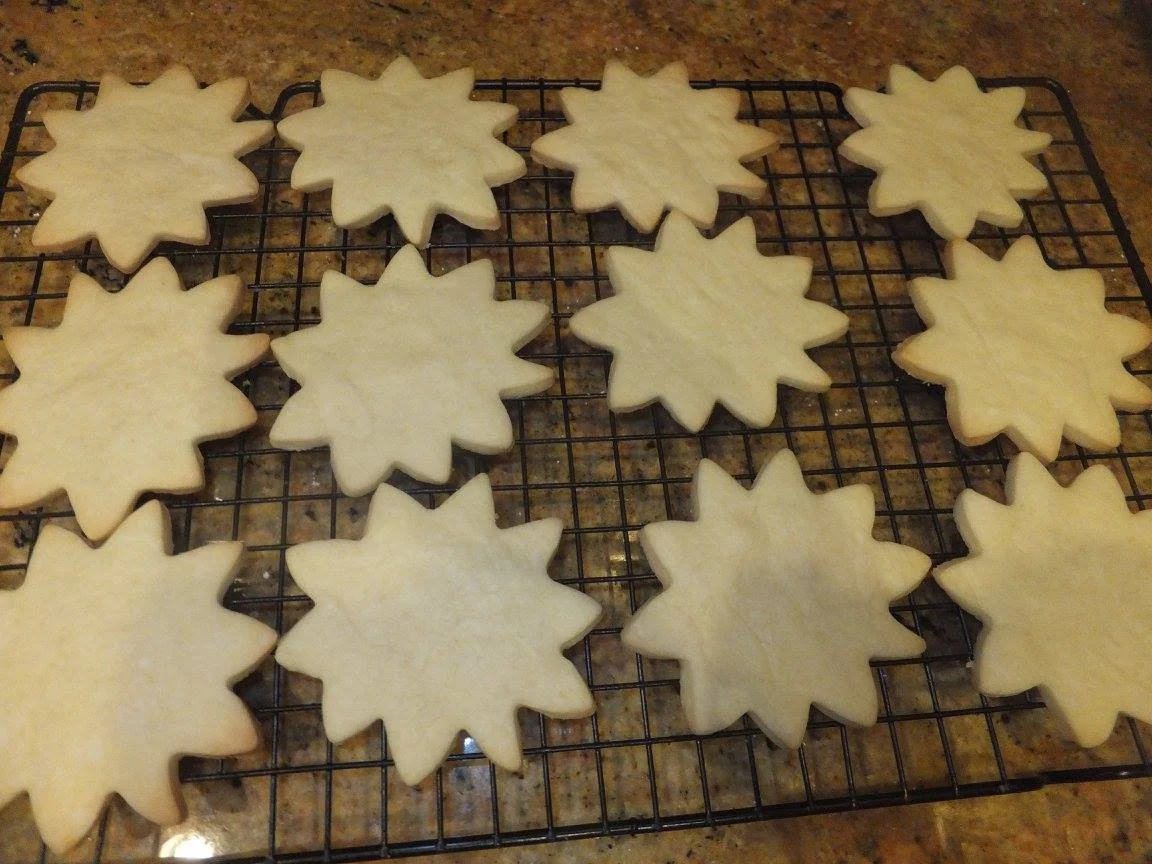 Starburst-shaped cut-out cookies made by Wisconsin Cottage Bakery Twelve Moons Baking