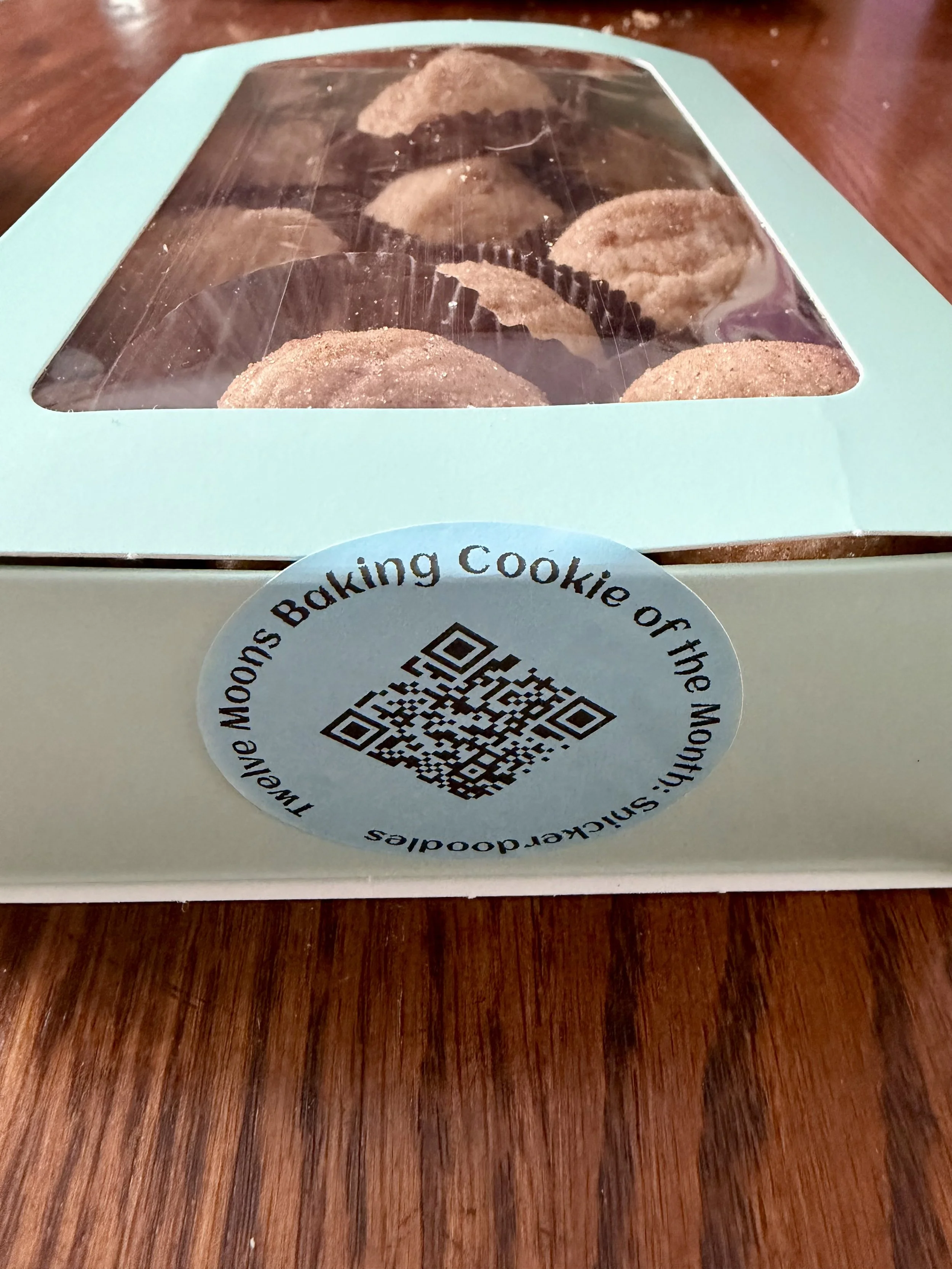 Box of 18 home-baked cookies from Wisconsin cottage bakery Twelve Moons Baking LLC