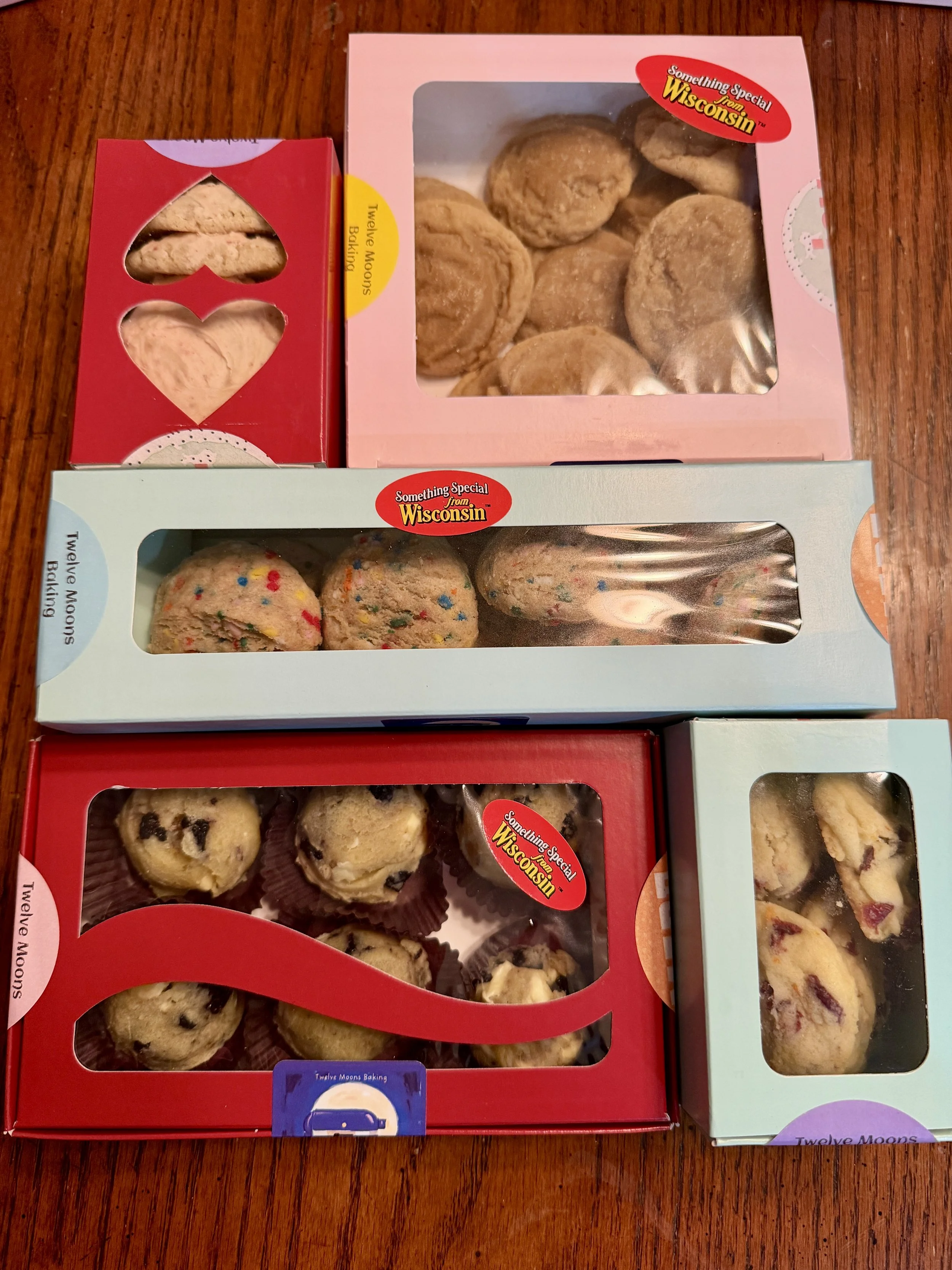 Cookies made by Wisconsin Cottage Bakery Twelve Moons Baking, featuring locally sourced ingredients.