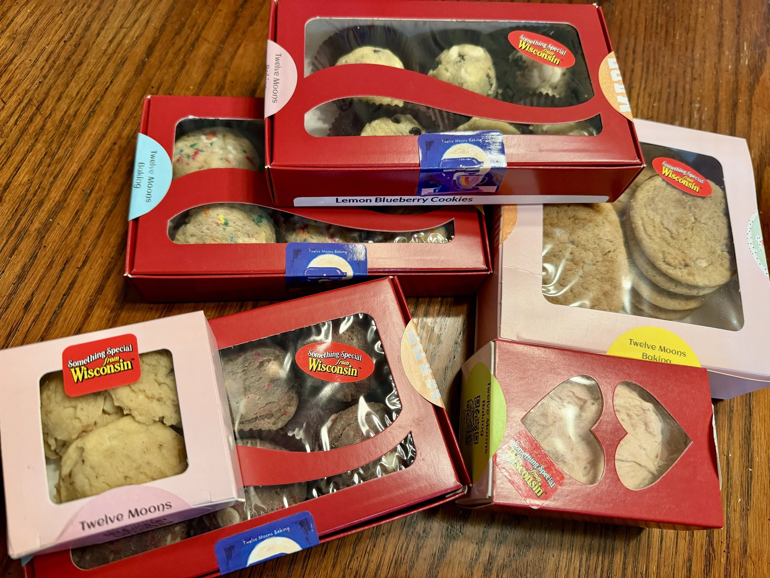 Cookies made by Wisconsin Cottage Bakery Twelve Moons Baking, featuring locally sourced ingredients.