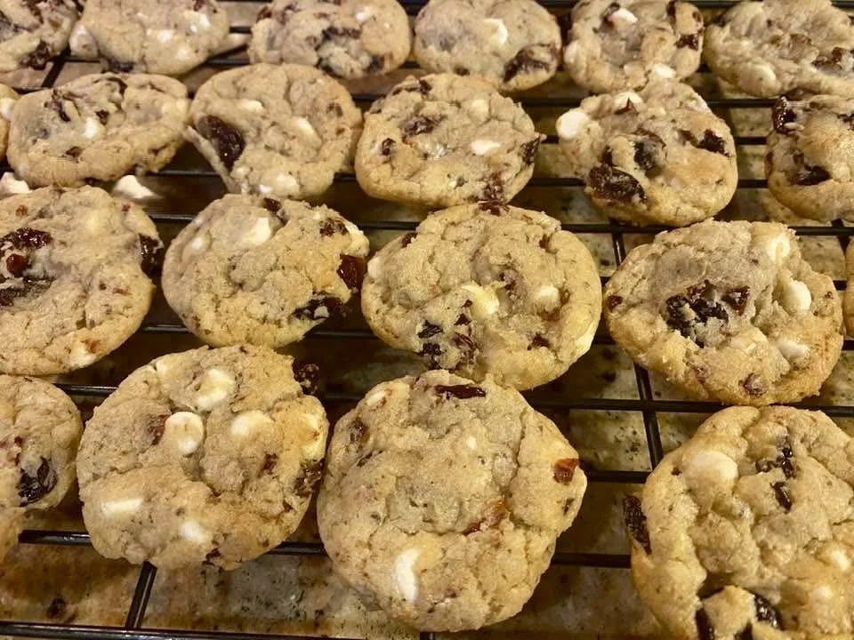 White Chocolate Cherry Cookies