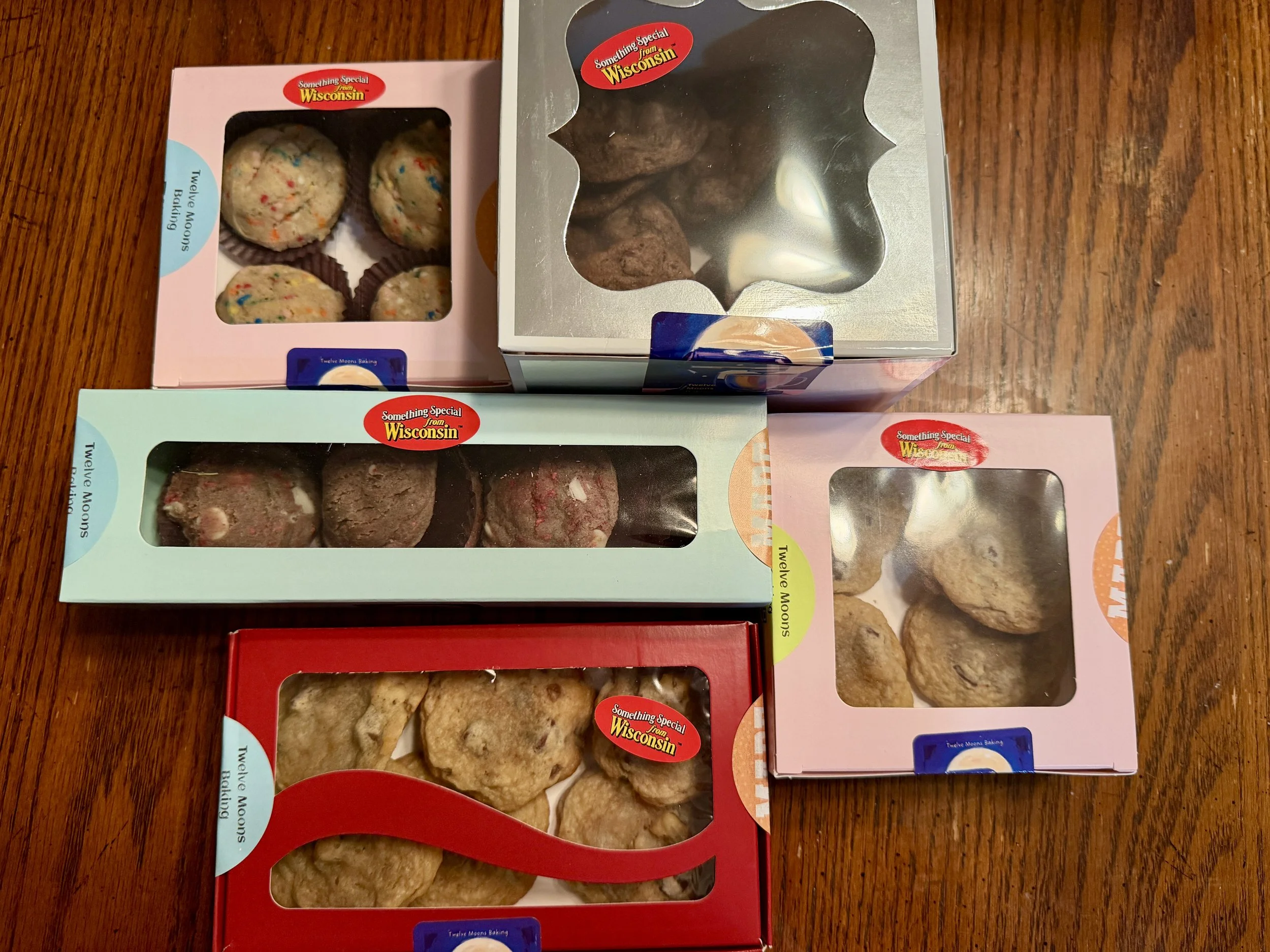 Cookies made by Wisconsin Cottage Bakery Twelve Moons Baking, featuring locally sourced ingredients.