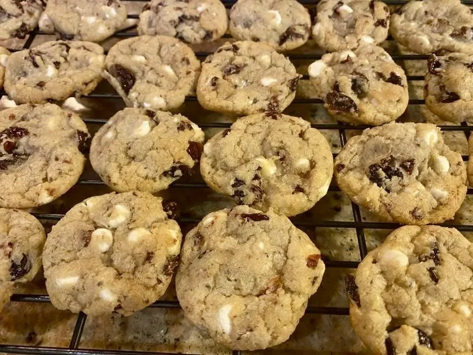White Chocolate Door County Cherry Cookies