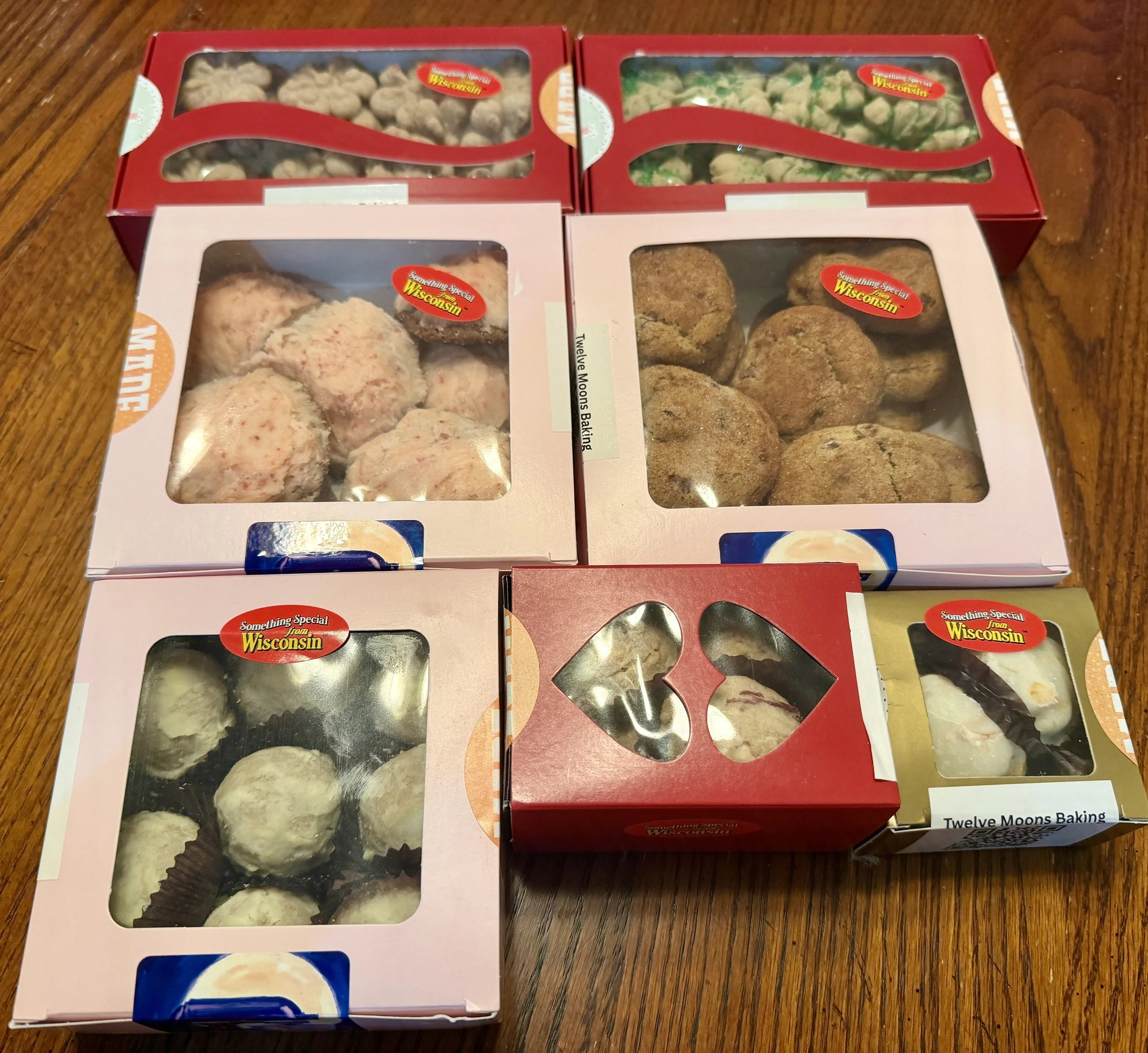 Cookies made by Wisconsin Cottage Bakery Twelve Moons Baking, featuring locally sourced ingredients.