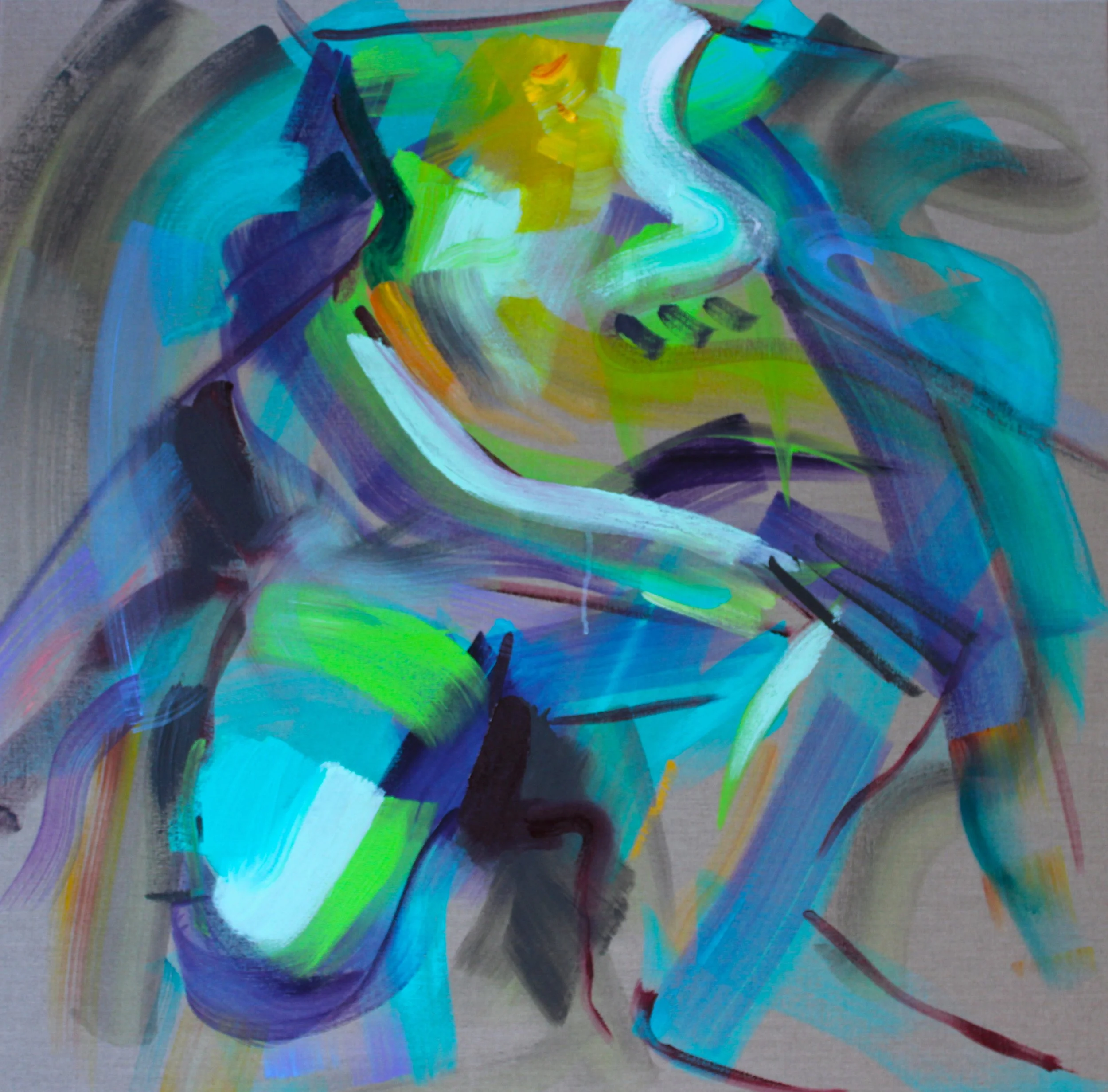 Elegant Equation, acrylic on linen, 101.5 x 101.5cm, 2024.