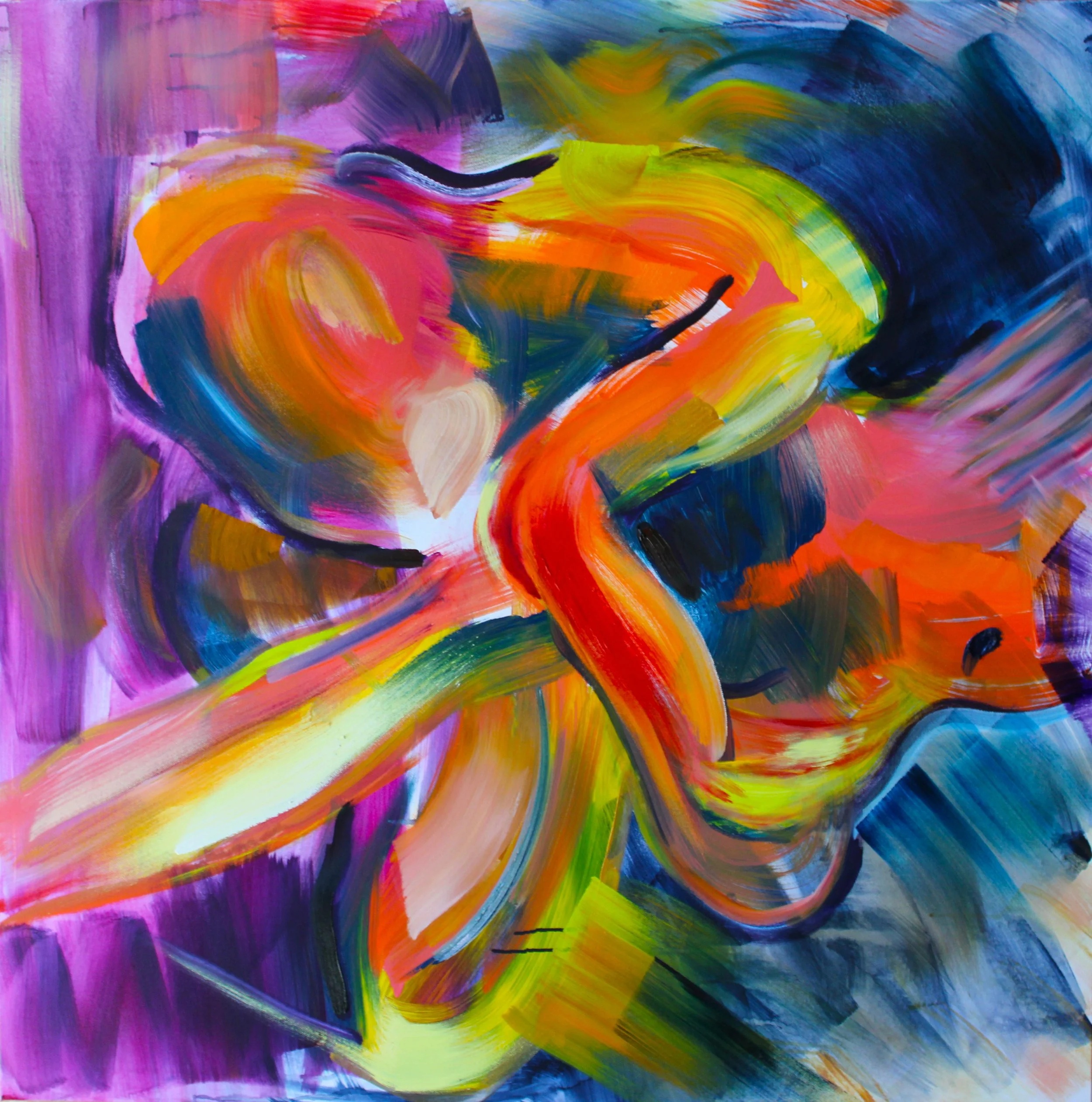 King of Limbs, acrylic and oil on canvas, 101.5 x 101.5cm, 2024.