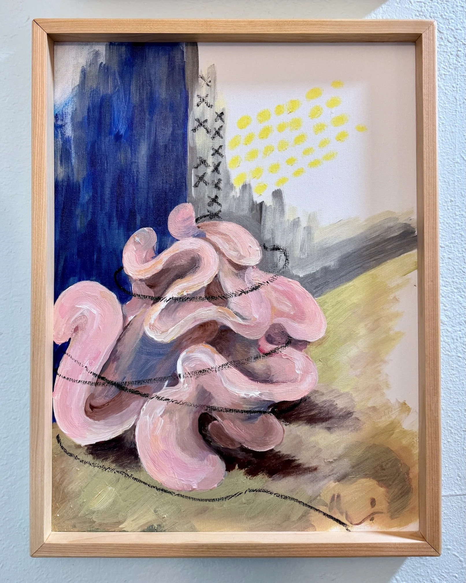 Studio No.2, acrylic, oil sticks on canvas, 25 x 19 x 1.5 in, 2025