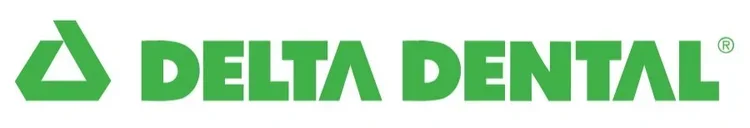 Delta Dental logo in green with a stylized triangle symbol