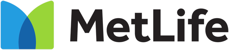 MetLife logo with stylized green and blue shapes and the company name in black text.