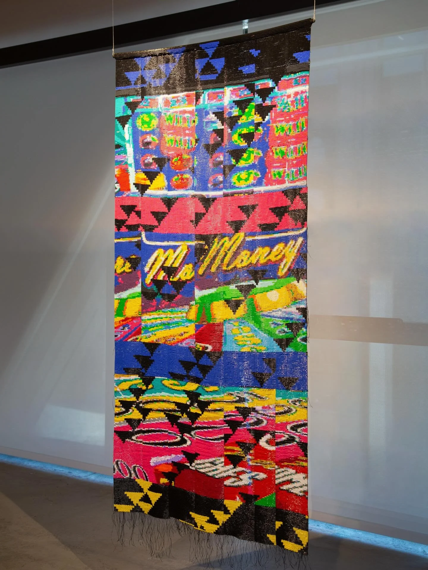 Come seeeee my new piece at the Novack gallery at CCA @ccaexhibitions 🎰🎰🎰🎰💵💵🌈🔮🩷💎

Slots, 2026
5mm fuse beads, artificial sinew 💟
40in X 90in 

The closing reception is March 18th 5-6:30 PM come see the show before then and come to the rece