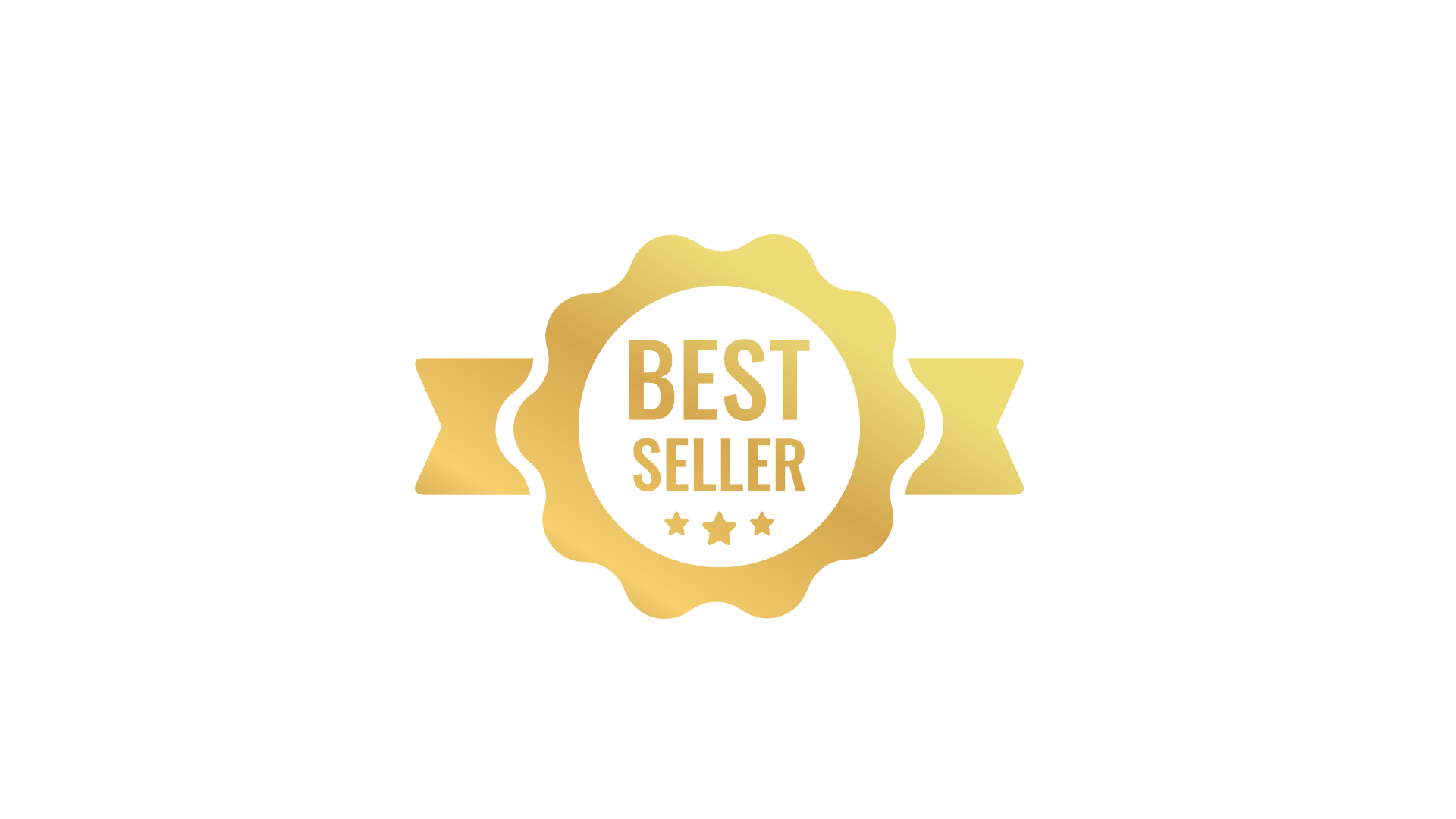 Gold badge with the text "Best Seller" in the center.