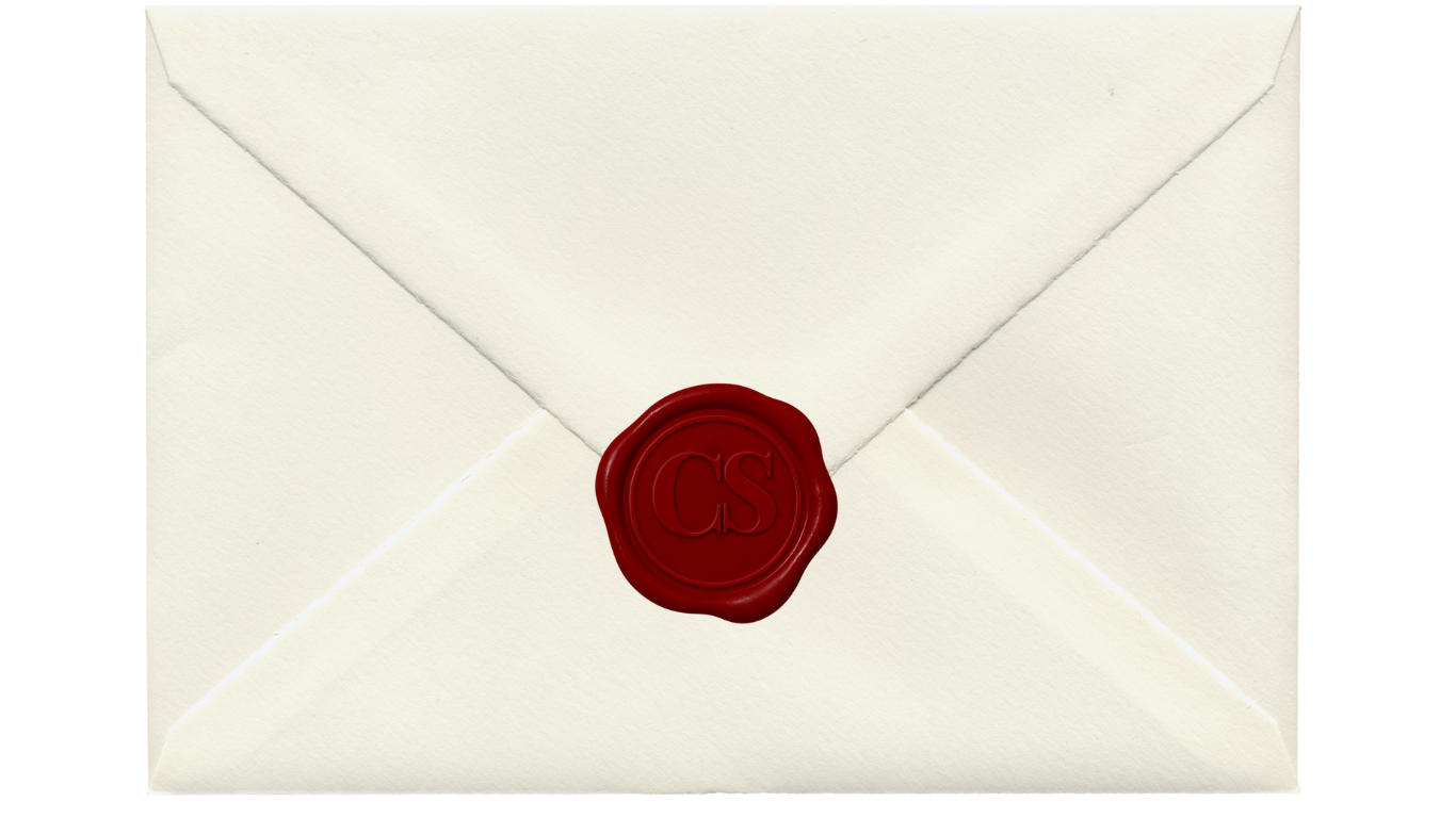 Envelope with Chapter Studio Wax Seal Motif