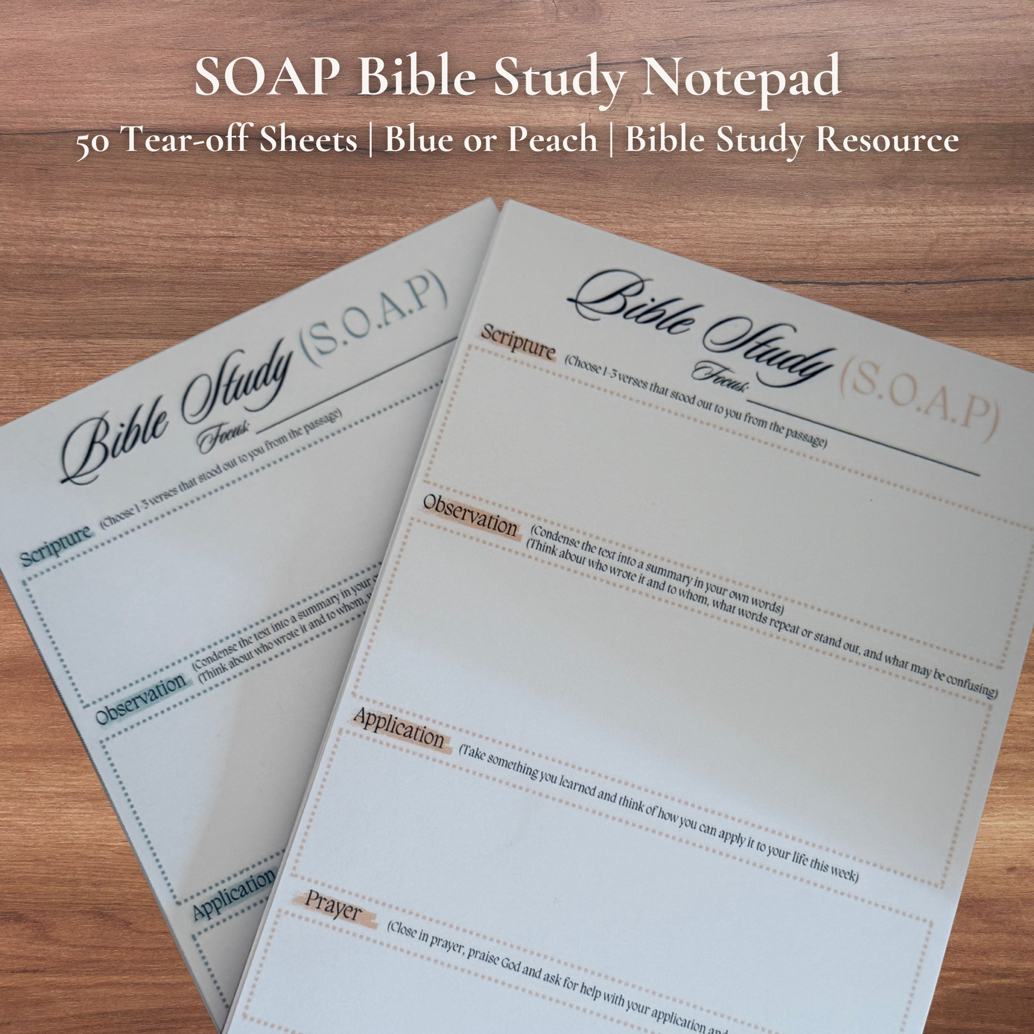 SOAP Bible Study Notepad 5x7 | Christian Devotional Journal | Prayer ...