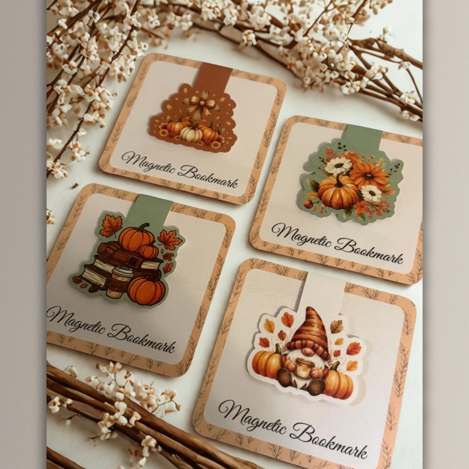Autumn Grace Magnetic Bookmark Set | Set of 4