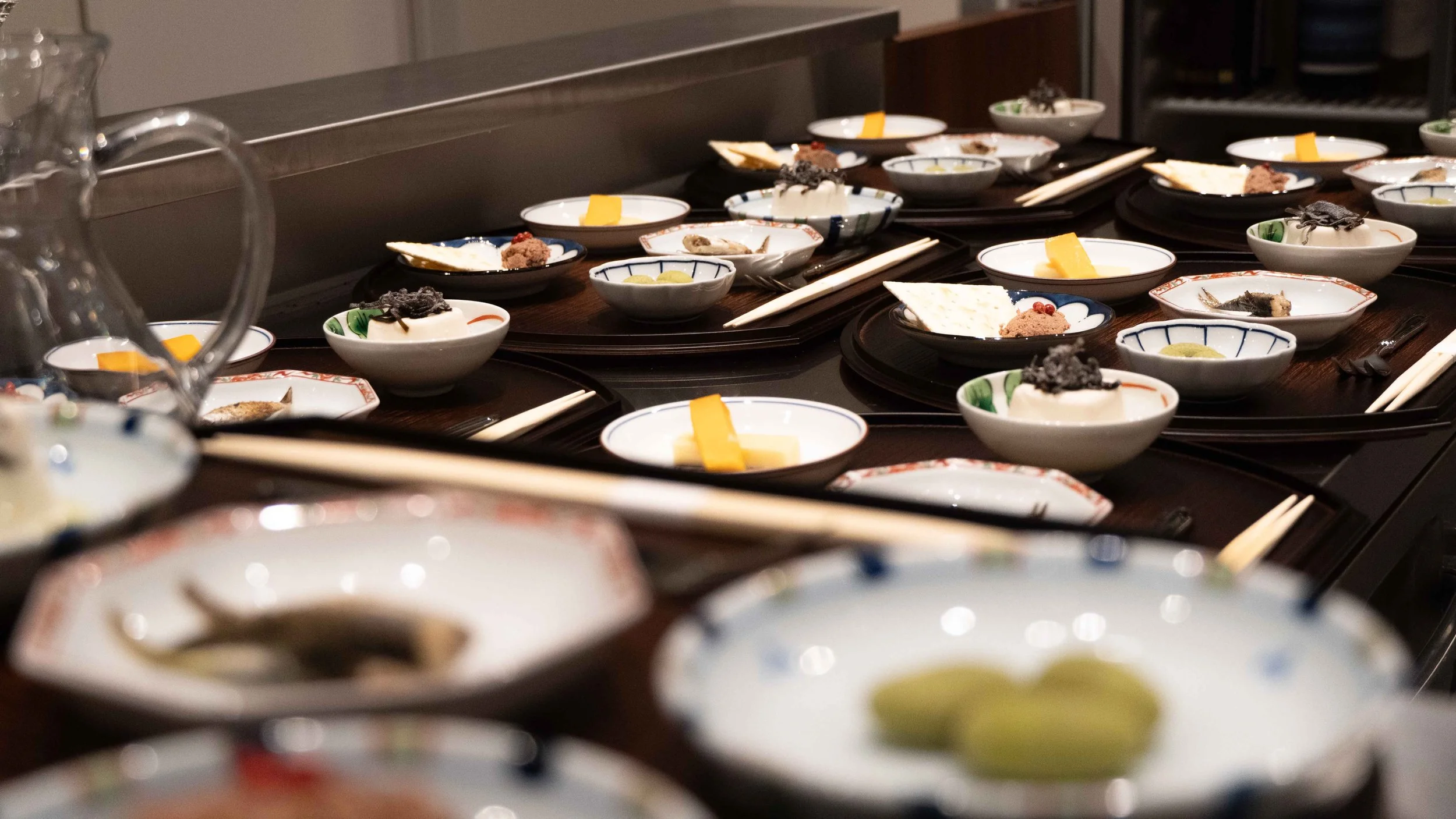 Japanese food pairing plate during tasting experience