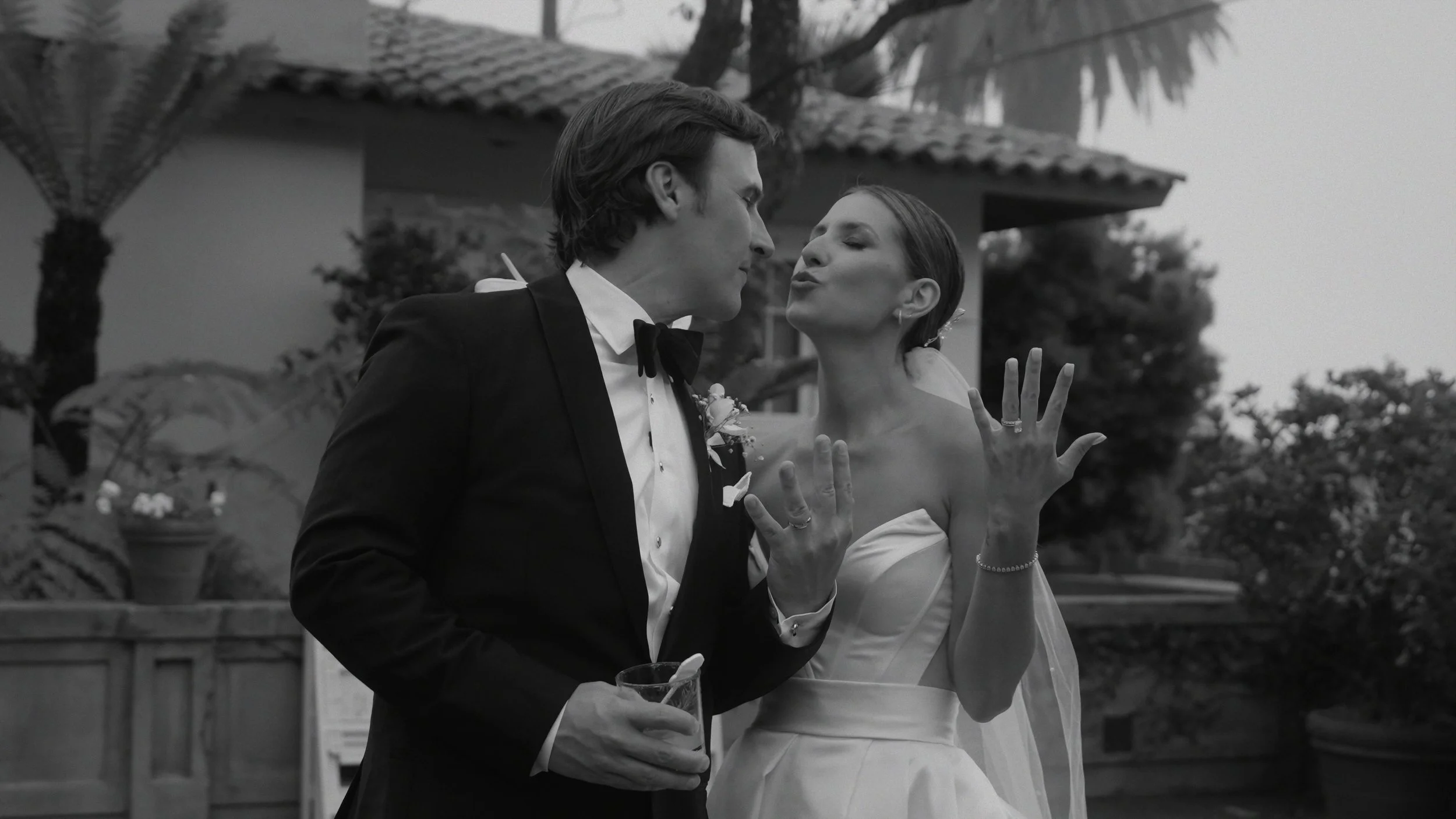 Bride and groom share a close moment at La Playa Carmel, from Lauren and John Philip's wedding
