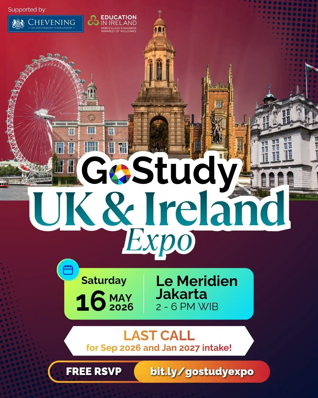 We&rsquo;re inviting you to come to our UK &amp; Ireland Expo!! 👀

Drop by, explore different universities, check out scholarship opportunities, and meet us to get real answers to your questions!

If you&rsquo;ve been thinking about studying abroad 