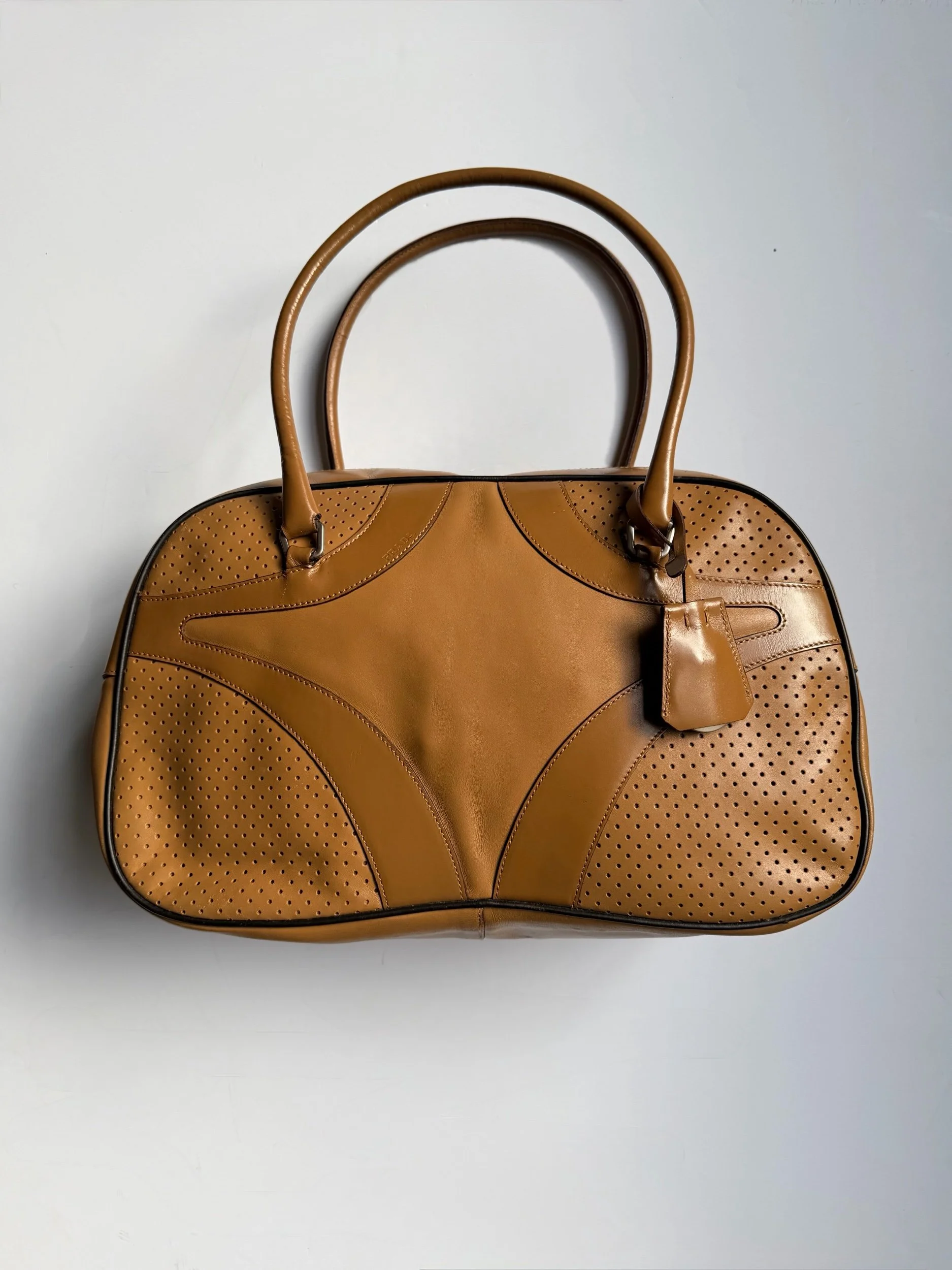 PRADA SS2000 LEATHER BOWLING BAG by PRADA in size ONE SIZE from BAGS category