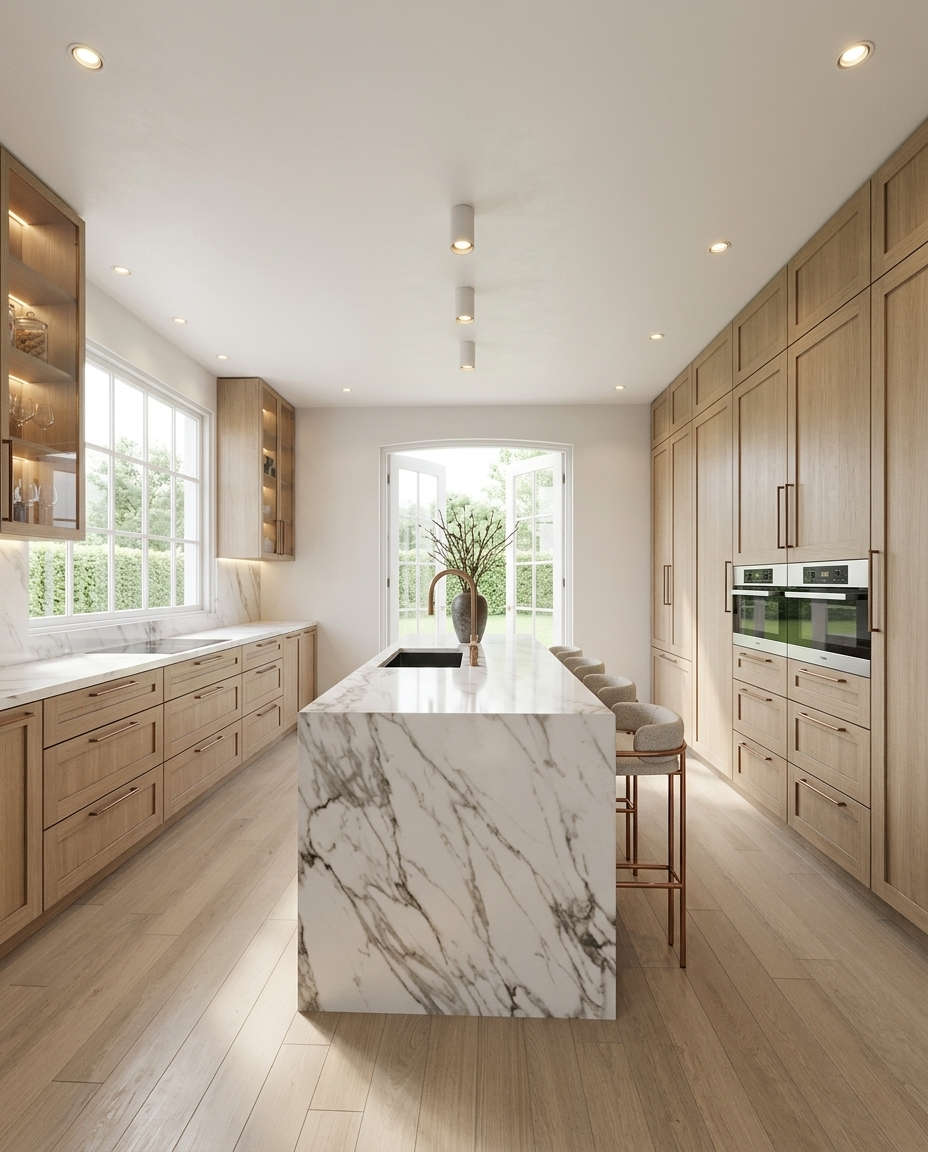 Modern farmhouse kitchen designed by TID Studio in Brisbane