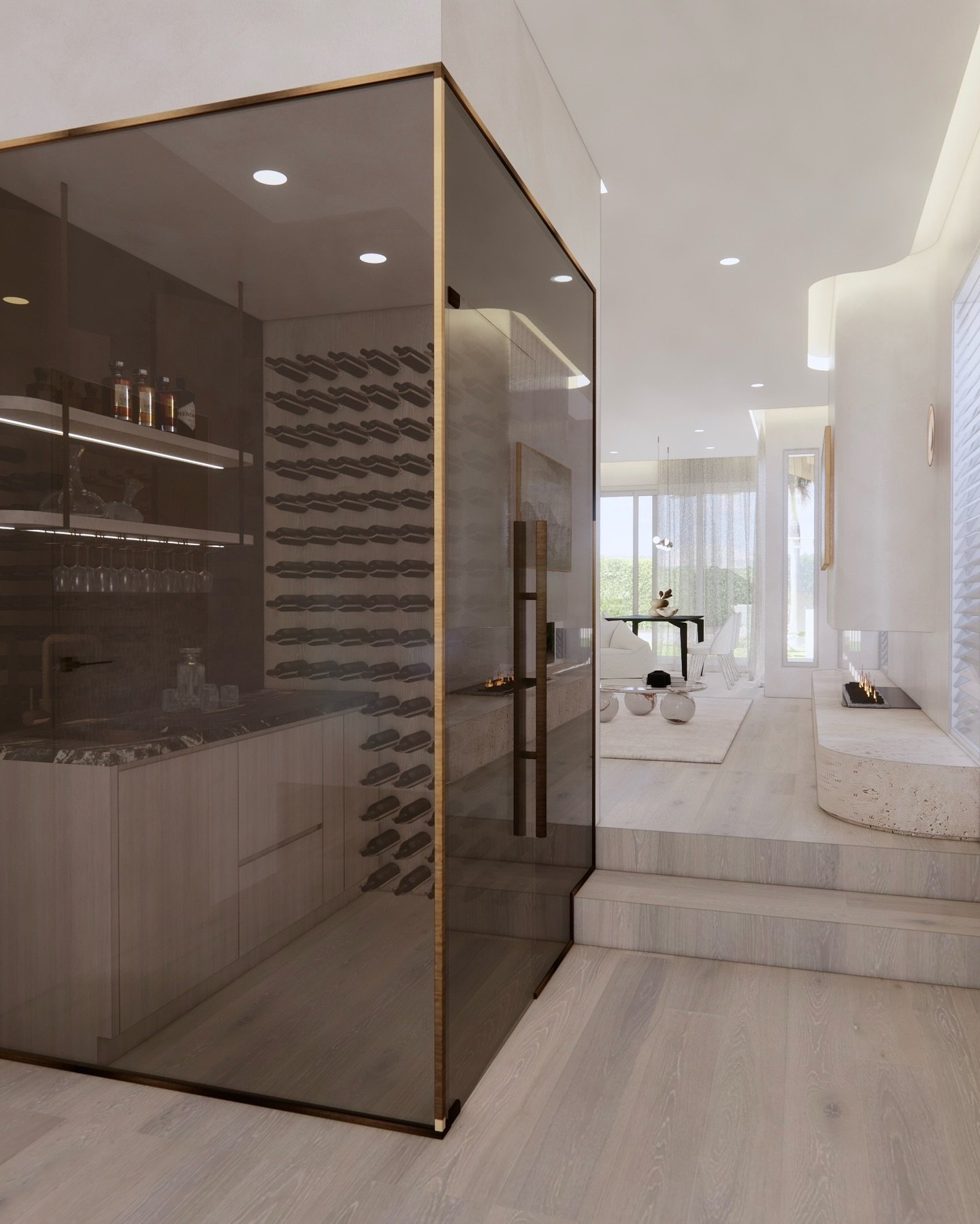 Today we&rsquo;re continuing our portfolio series on home bars with this sleek enclosed wine room. 🍷✨

Framed with smoked glass and warm detailing, this design creates a sense of intimacy and sophistication while still being visually connected to th