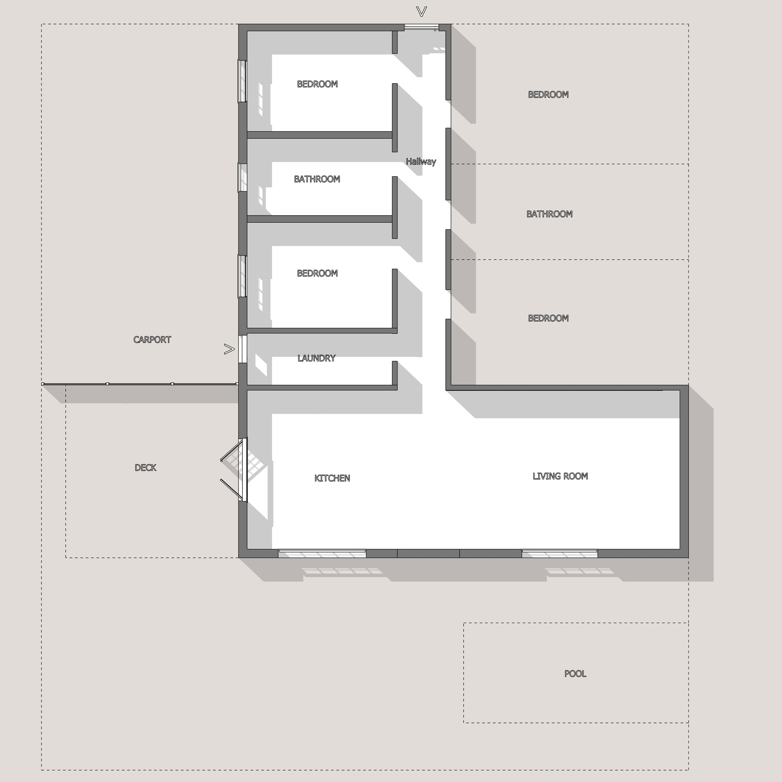 House renovation floor plan showing a reconfigured primary suite, walk-in robe and entry storage designed by TID Studio
