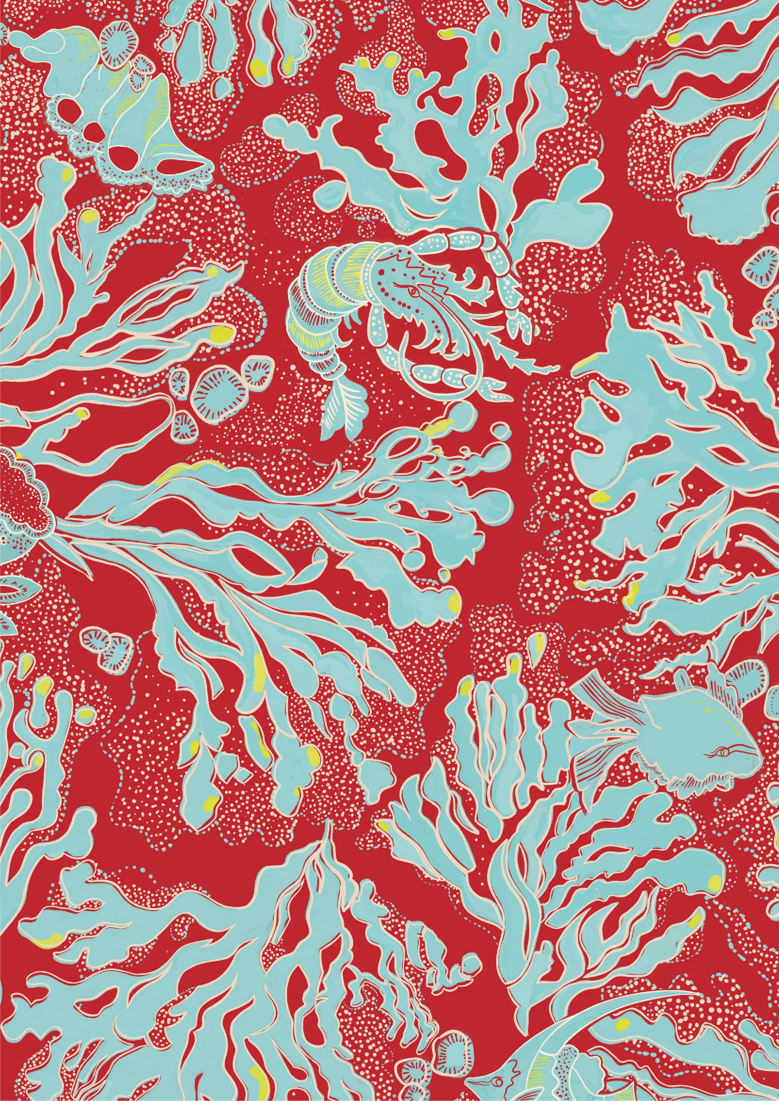 textile print design by Raisa Kingma - POM Amsterdam - Bali sea print 