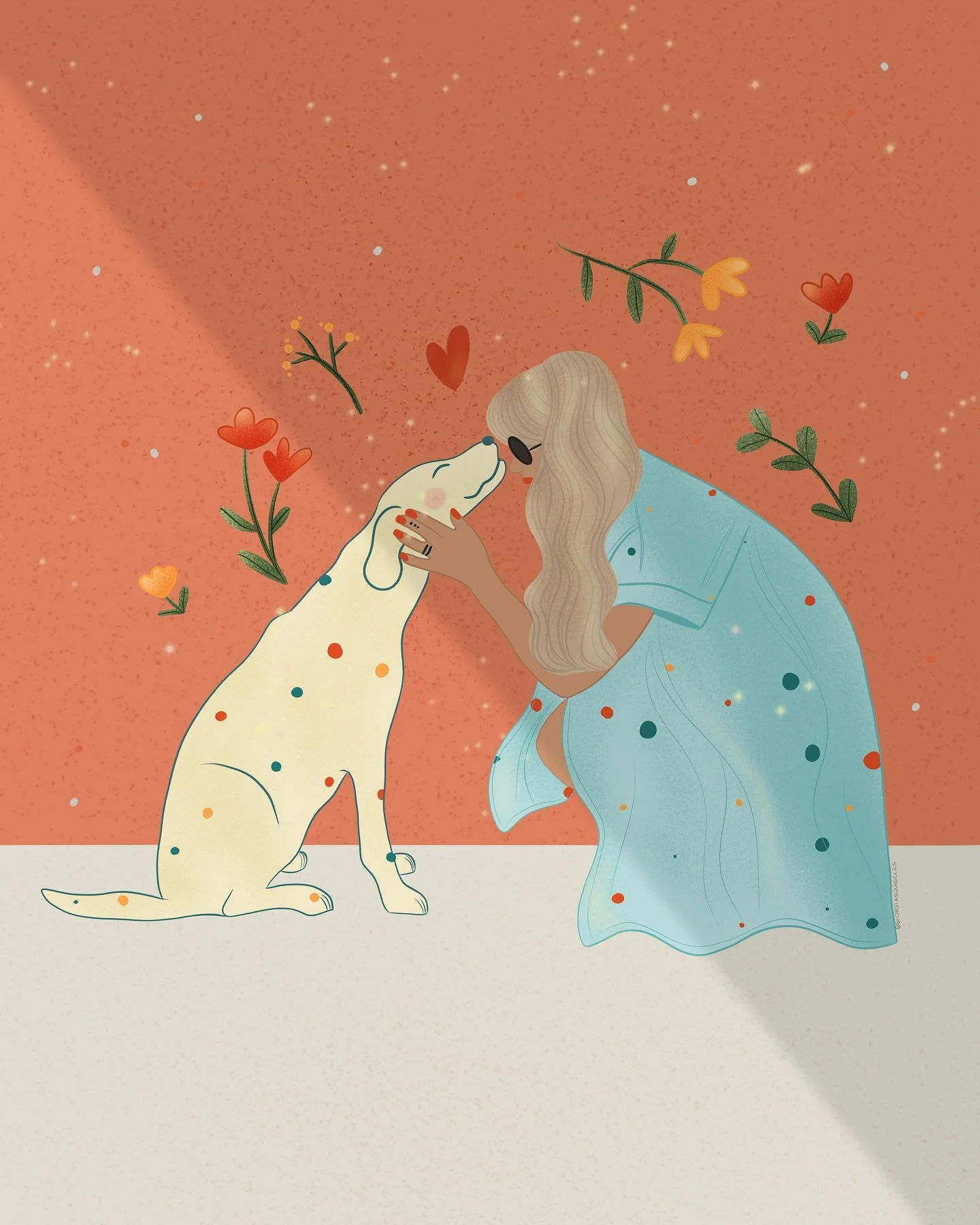 We&rsquo;re better together 🌸 
&bull;
May your Sunday be filled with the kind of love that needs no words 🐕🫰
&bull;
&bull;
&bull;
&bull;
#digitalart #illustration #procreate #sunday #autumn #unconditional