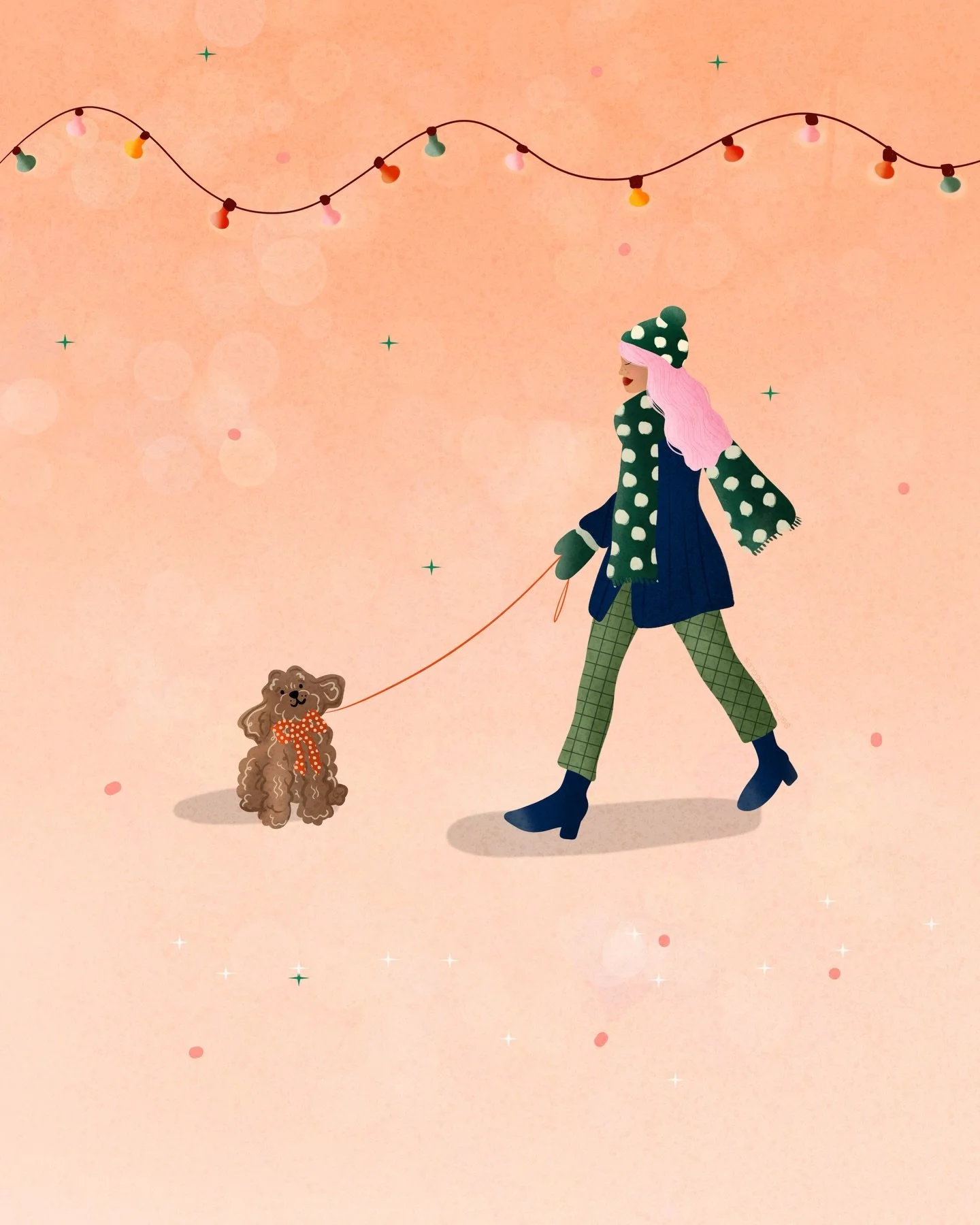 Festive strolls with you 🎄
&bull;
There&rsquo;s something magical about wandering through town during the holiday season! The twinkling lights, the cozy atmosphere, the joy that seems to fill every corner, I just love it 💝
&bull;
If you love this i