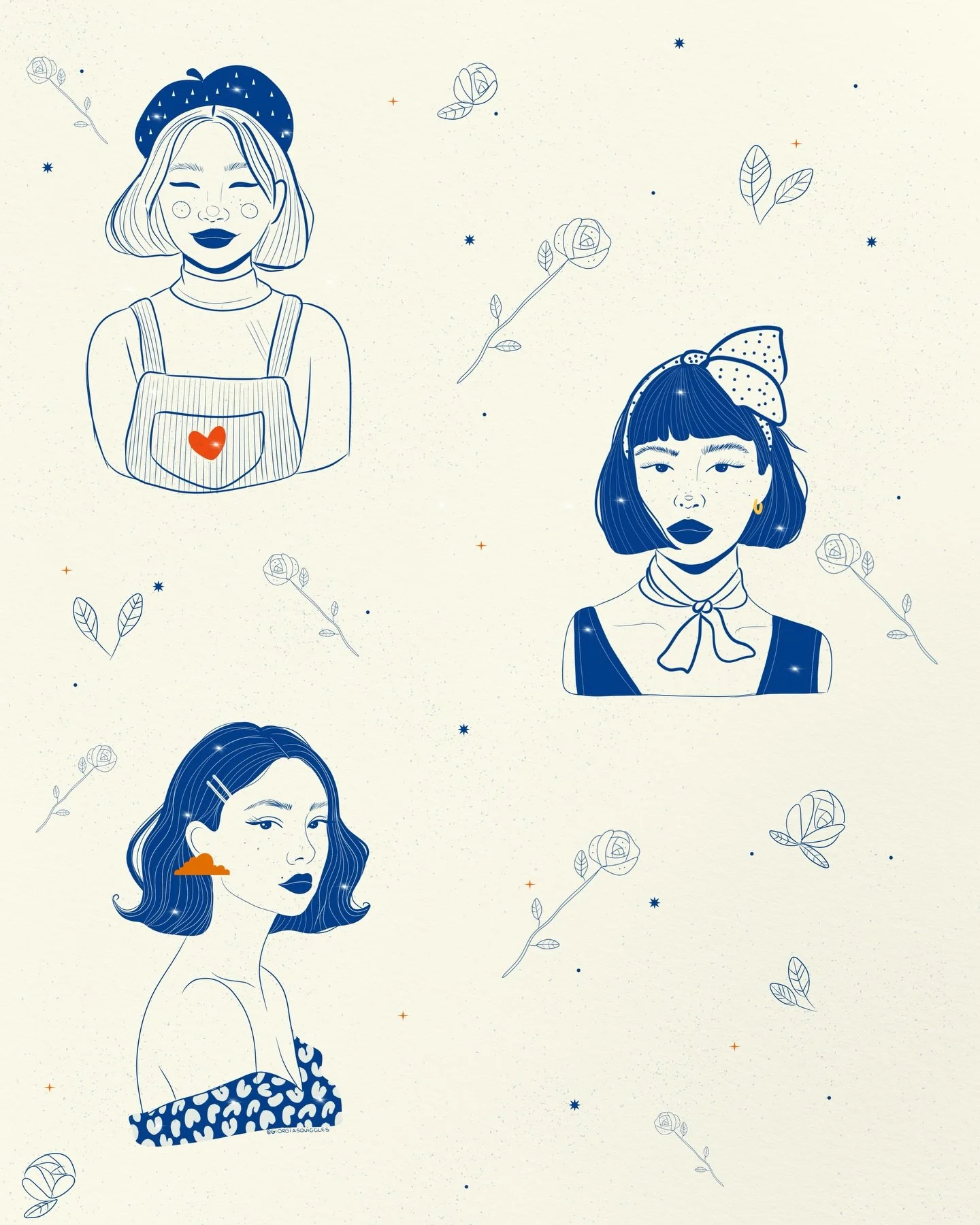 These cute portraits were so fun to make!!
&bull;
Just playing around with line work and different details!
&bull;
no overthinking, no brief, nothing and love how they came out! Def doing more of these!!!
&bull;
&bull;
&bull;
&bull;
#digitalart #proc