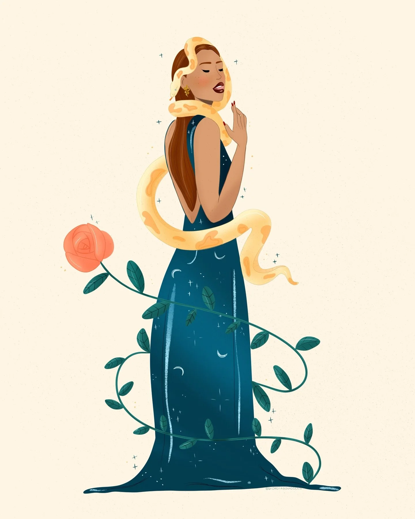 Morgan Le Fay, the Arthurian enchantress 🐍 Powerful, cunning, and apparently capable of transforming into a snake ✨
&bull;
Swipe for close-ups! Hope you like it!
&bull;
&bull;
&bull;
&bull;
#digitalart #modernwitch #fantasyart #artwork #character