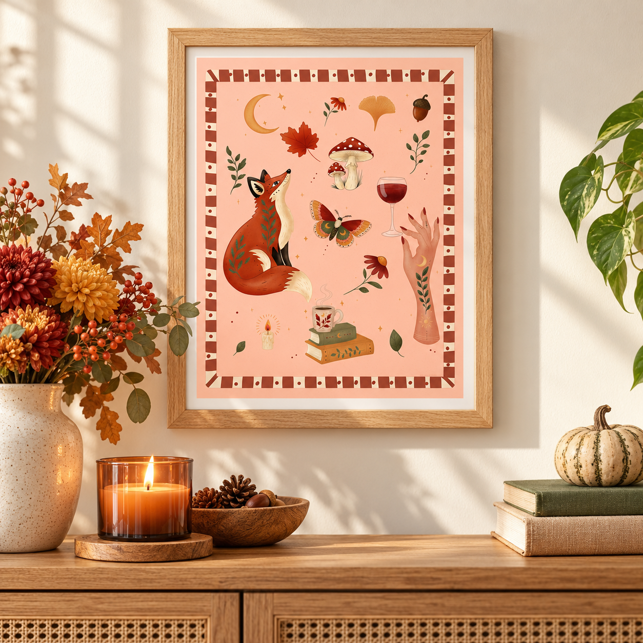 Cozy autumn print in oak frame-2.png