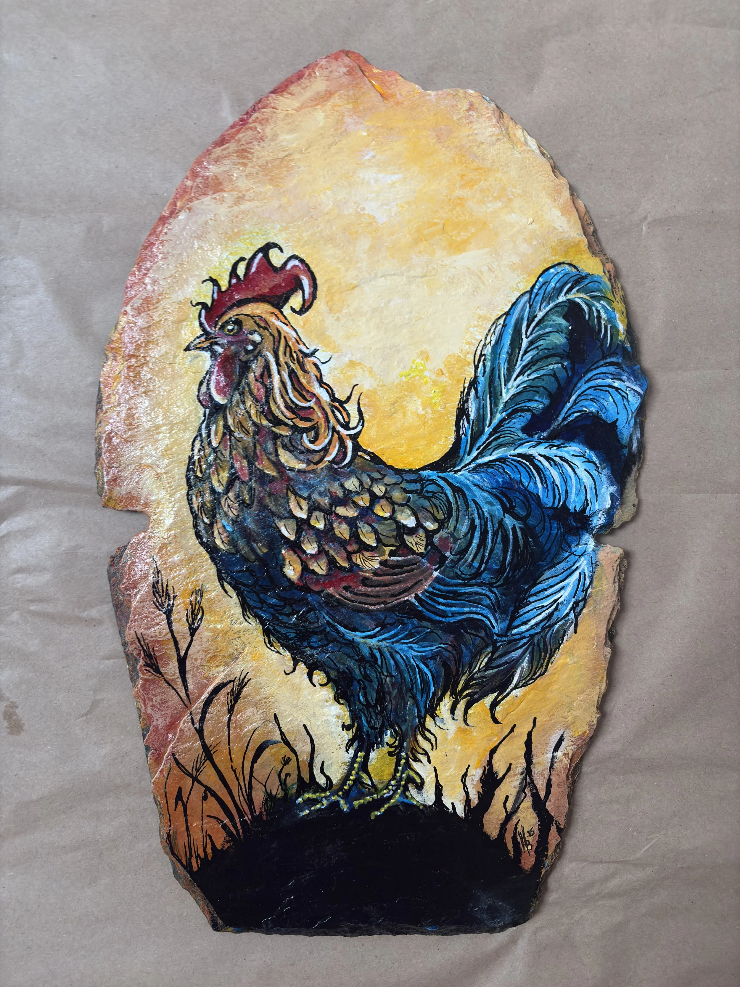 Hanefar, fargerik, inspirasjon, akrylmaling