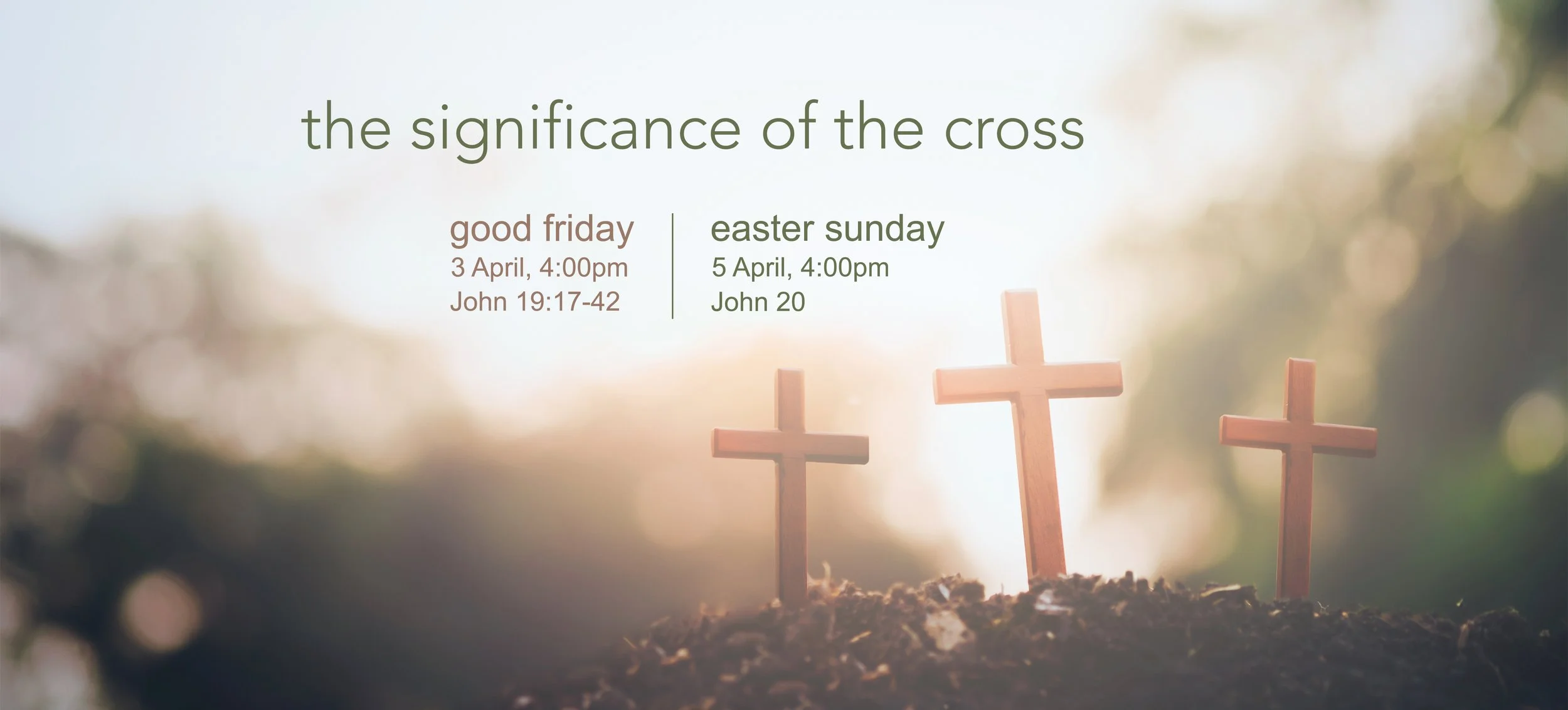 Three crosses in the ground