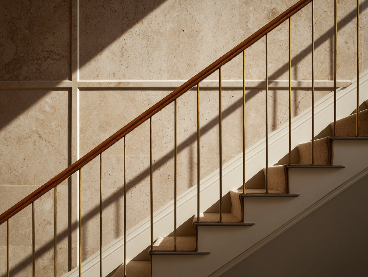 Staircase and panelled hallway in a London townhouse