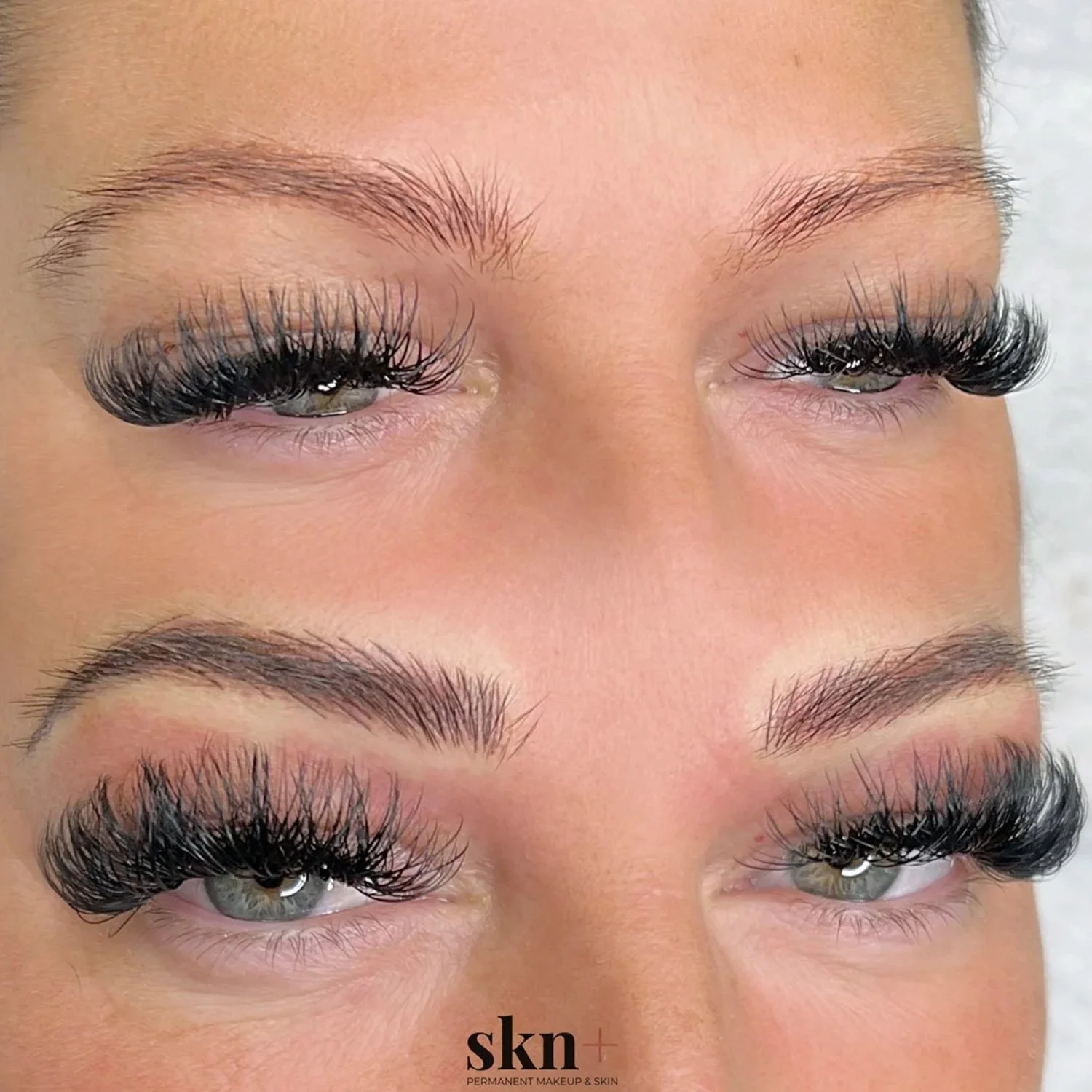 Close up of eyebrows after Combination microblading treatment in Staffordshire