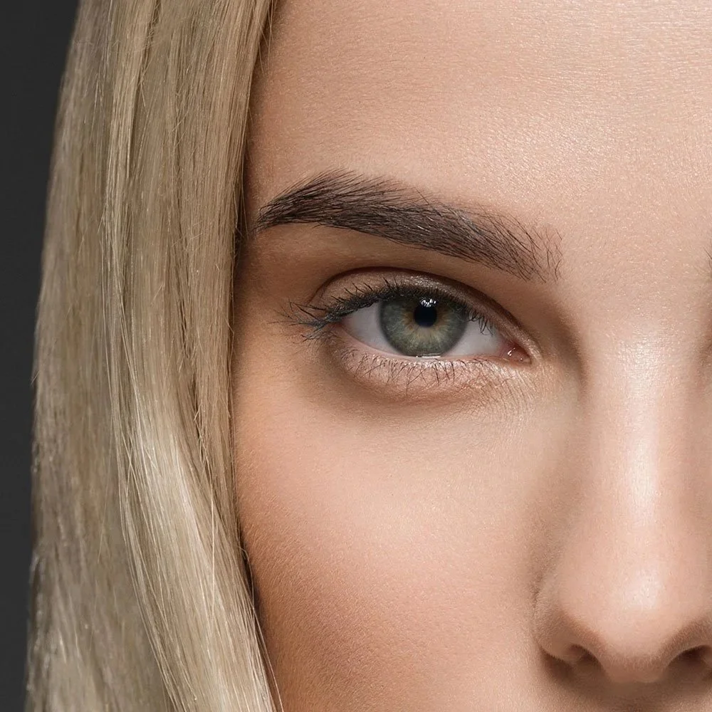 Woman having brow and blush treatment in Staffordshire