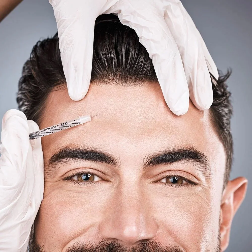Man having anti-wrinkle treatment in Staffordshire