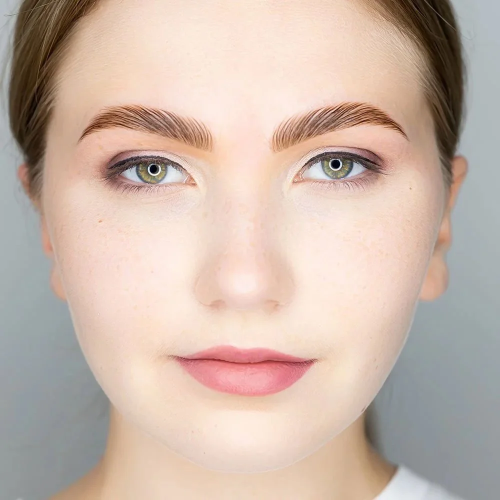 Woman after brow lamination treatment Staffordshire