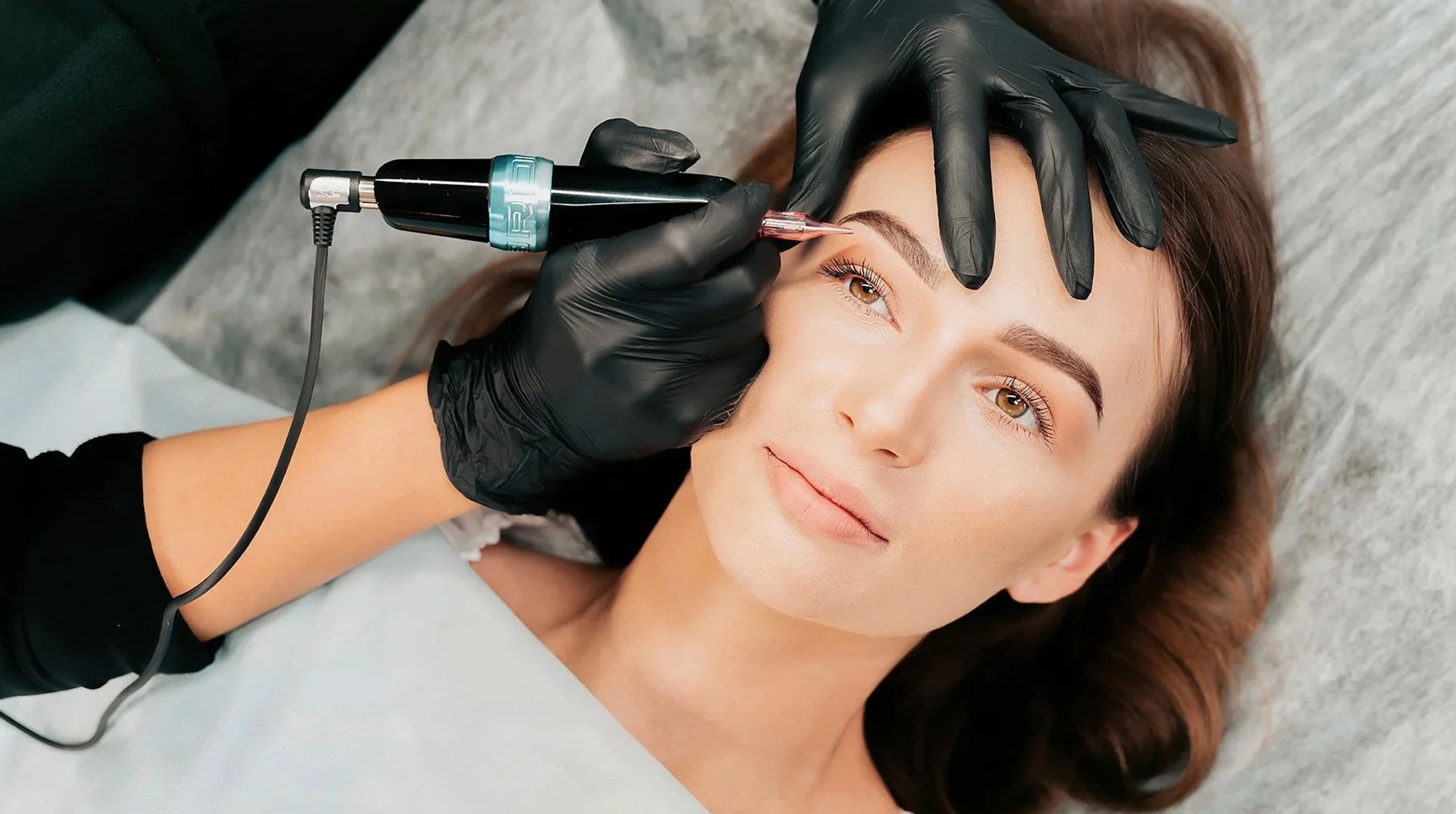 Woman in Staffordshire receiving ombre brows treatments