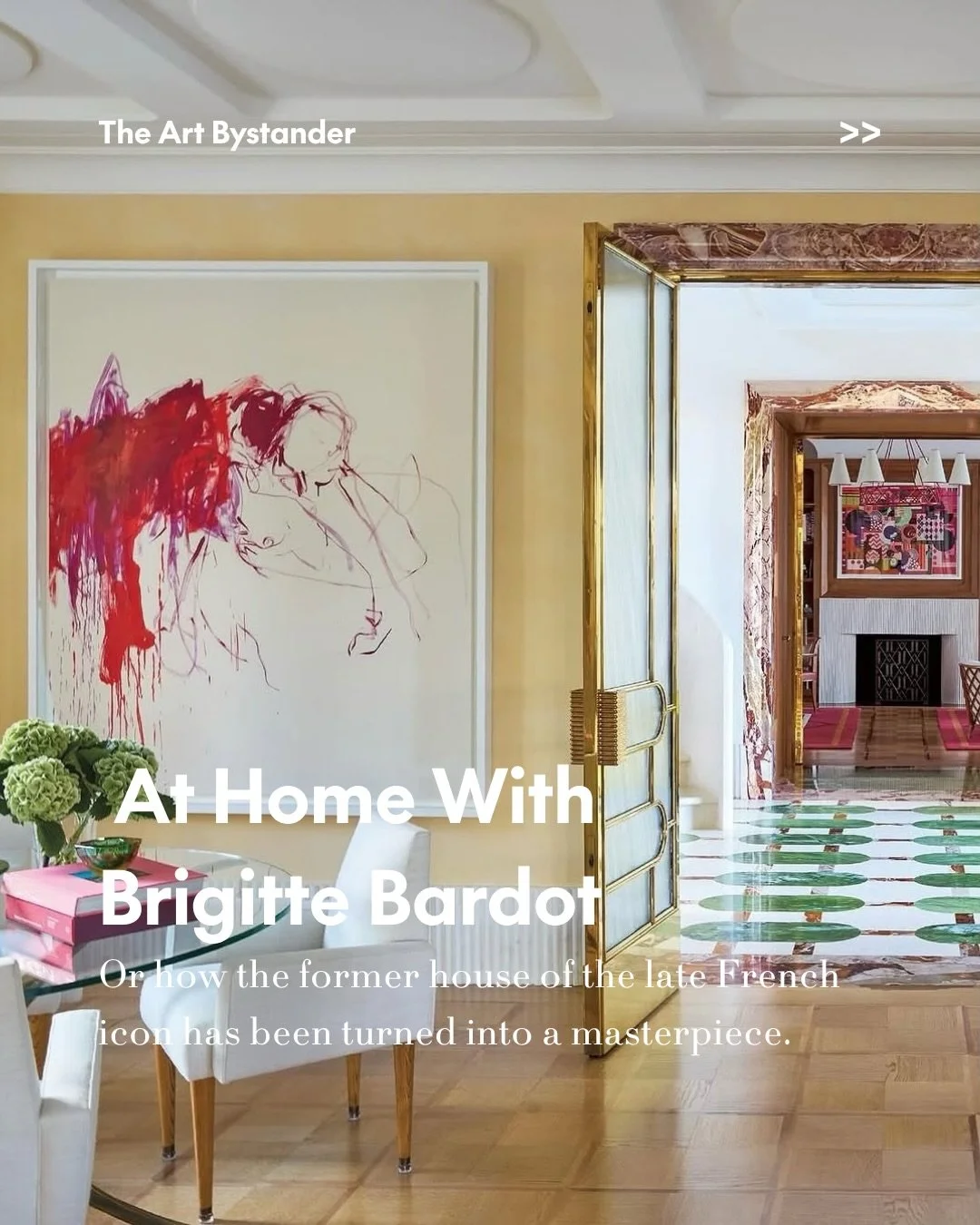 An art collector&rsquo;s villa in Saint-Tropez, once owned by Brigitte Bardot, revived by Peter Mikic with a richly layered language of materials, shapes, and detail. 

The interiors carry echoes of Milanese modernism and aristocratic restraint, from