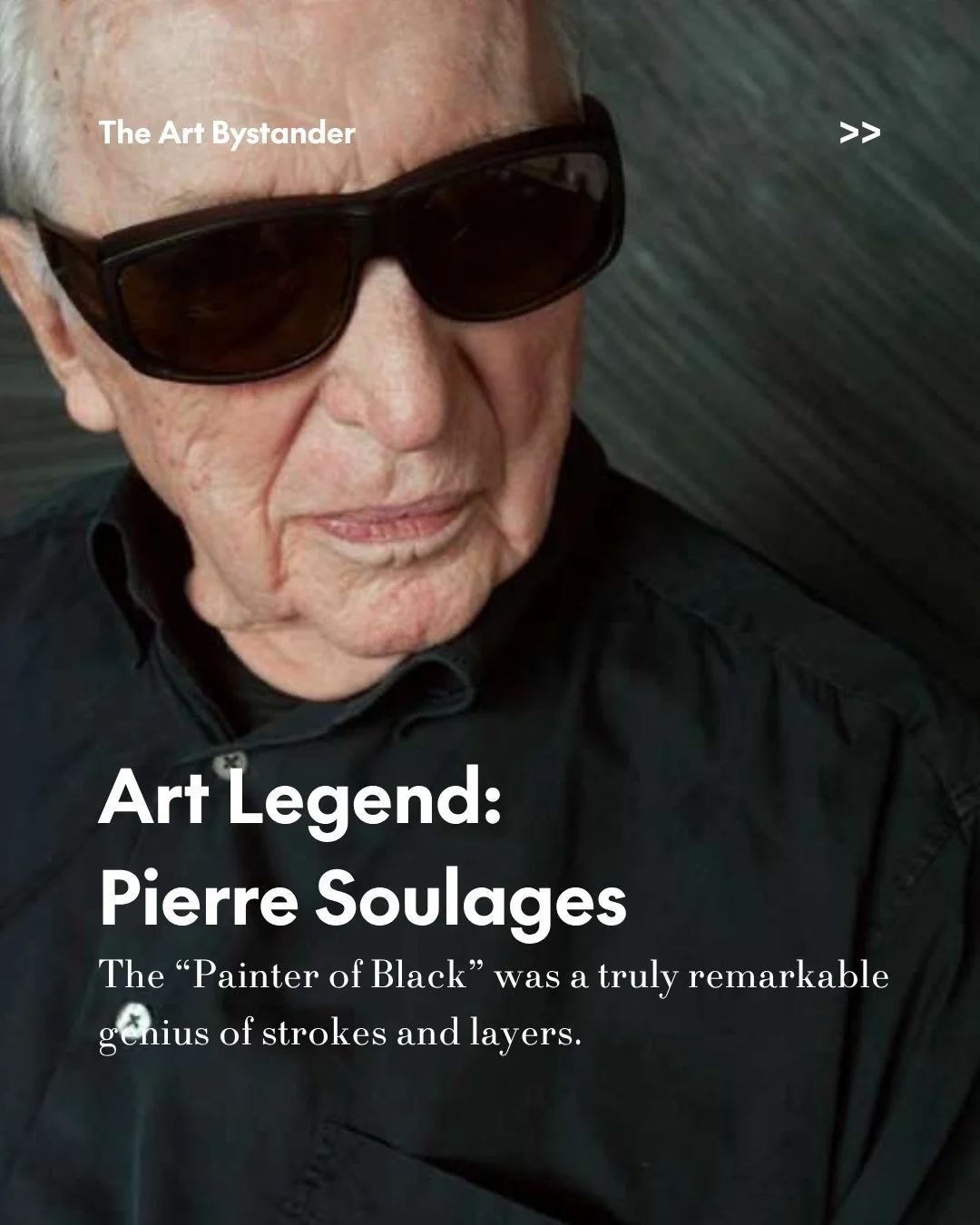 One of my favourite artists ever, Pierre Soulages, often called &ldquo;the painter of black,&rdquo; did not treat black as absence, but as a material of light.

Born in Rodez in 1919, Soulages became one of the defining figures of post-war abstractio