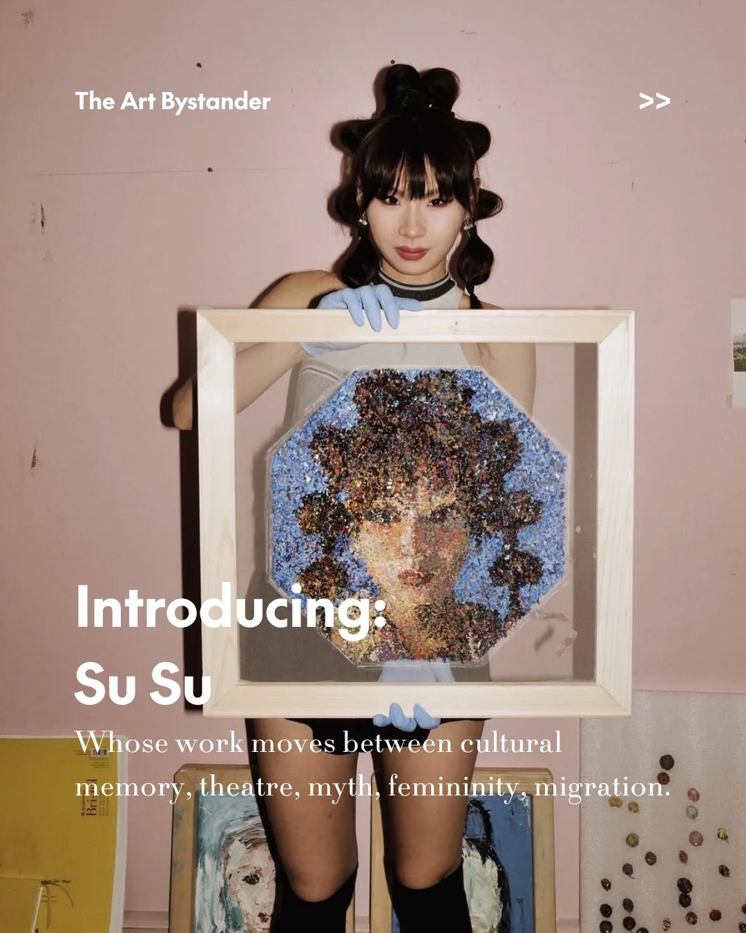 Introducing Su Su.

Born in Beijing into a traditional Manchurian clan family and now based in New York, Su Su is a painter whose work moves between cultural memory, theatre, myth, femininity, migration, and the unstable terrain between the intimate 