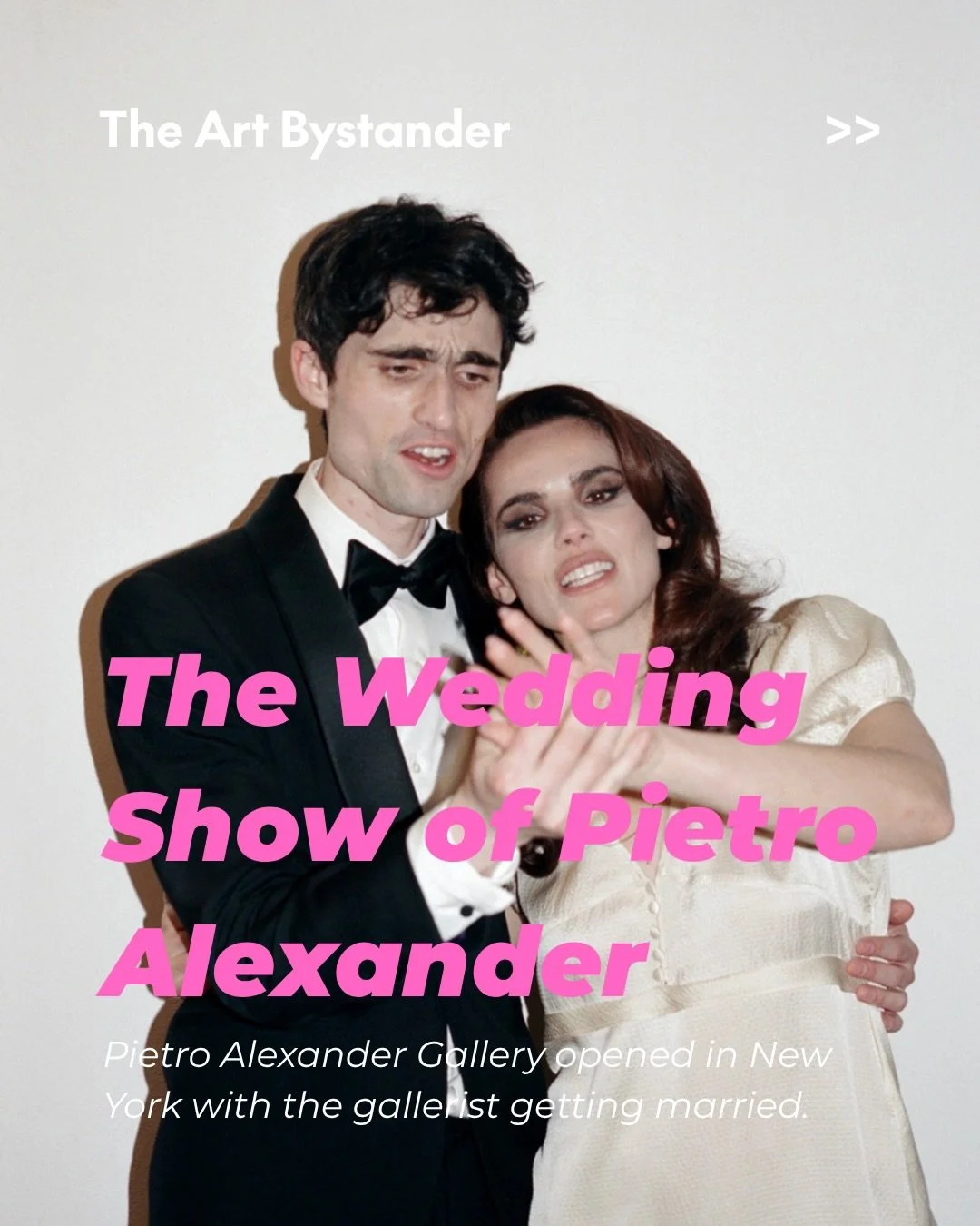 Imagine getting married at a gallery opening in 1969. The crazy part is, well, getting married in the public eye. Now imagine getting married at a gallery opening in 2026. 

What&rsquo;s unhinged about that is no longer the limelight on your intimate