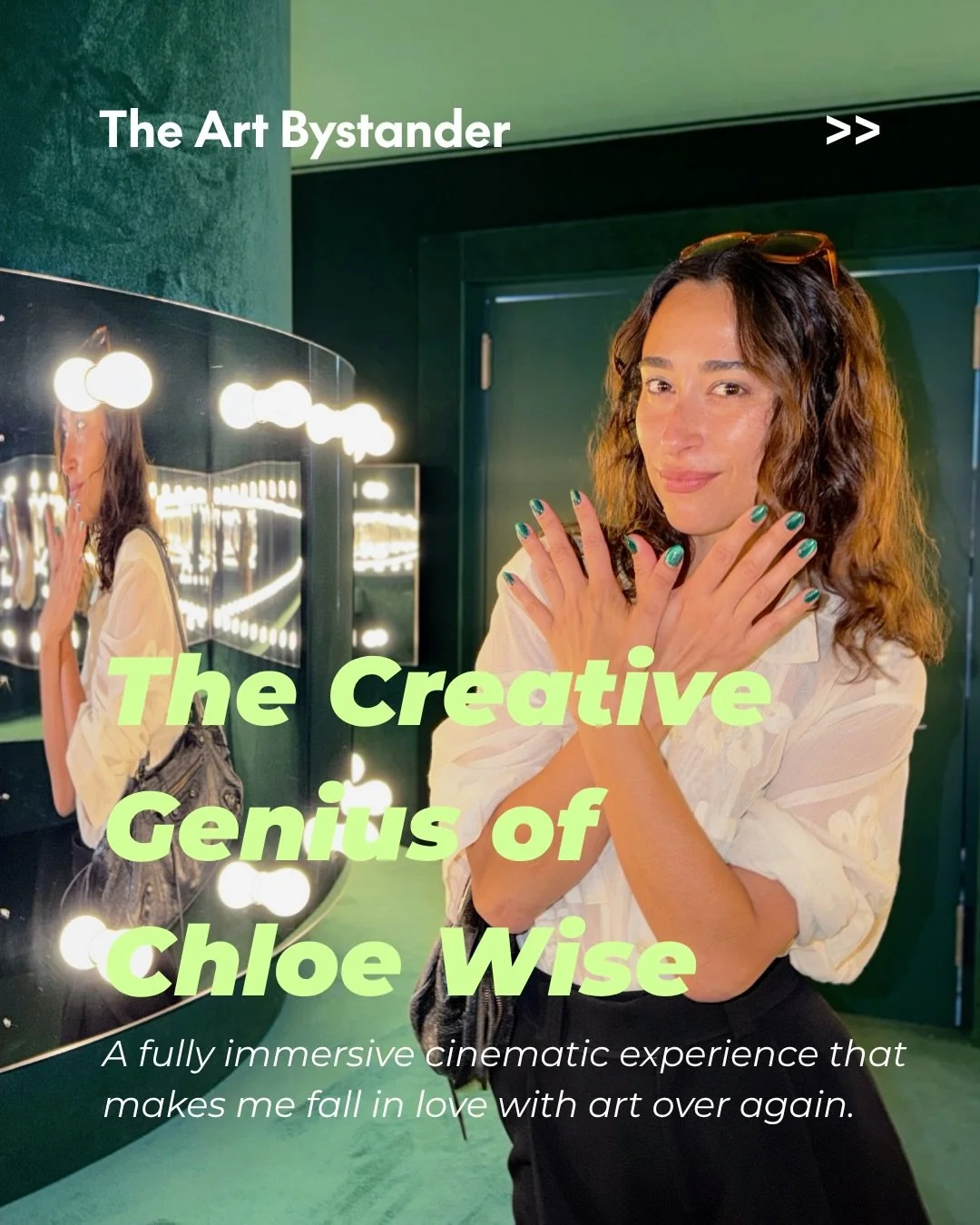 I had the privilege of meeting Chloe Wise @chloewise_ today at her Basel exhibition, and I left floored. The film is an extraordinary production, and the curation, the entire world she builds from the moment you step through the entrance, completely 