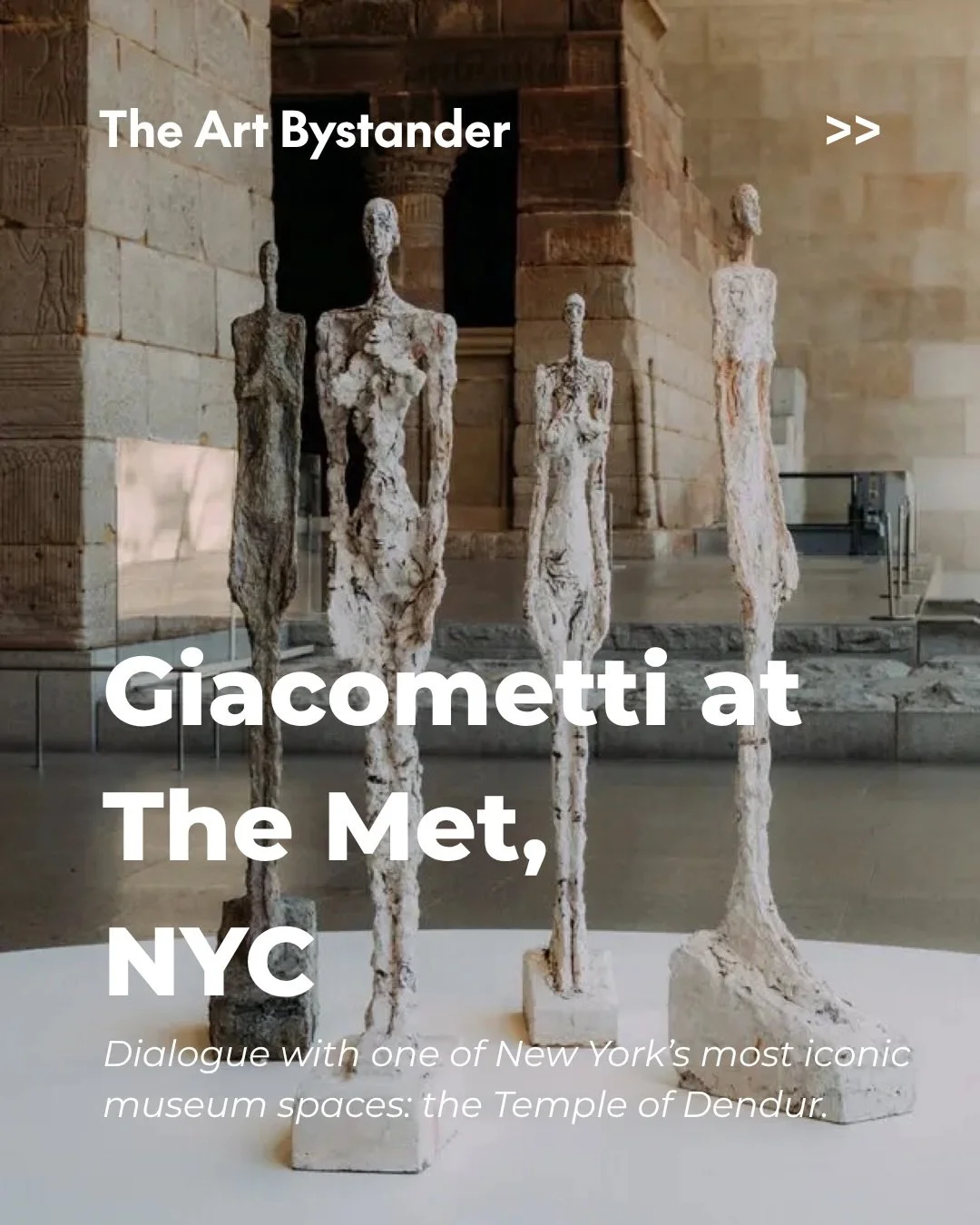 Now on view at @metmuseum: &rdquo;Giacometti in the Temple of Dendur&rdquo;

At The Met Fifth Avenue, Alberto Giacometti&rsquo;s attenuated figures meet one of New York&rsquo;s most iconic museum spaces: the Temple of Dendur.

Co-organized with the F